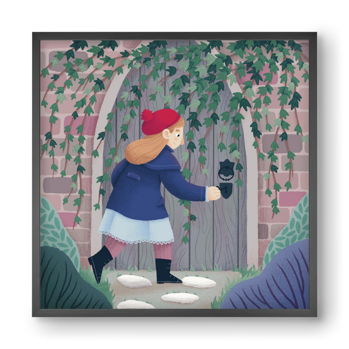 Titkos kert, 40x40 cm (40x40 cm), Fekete keret