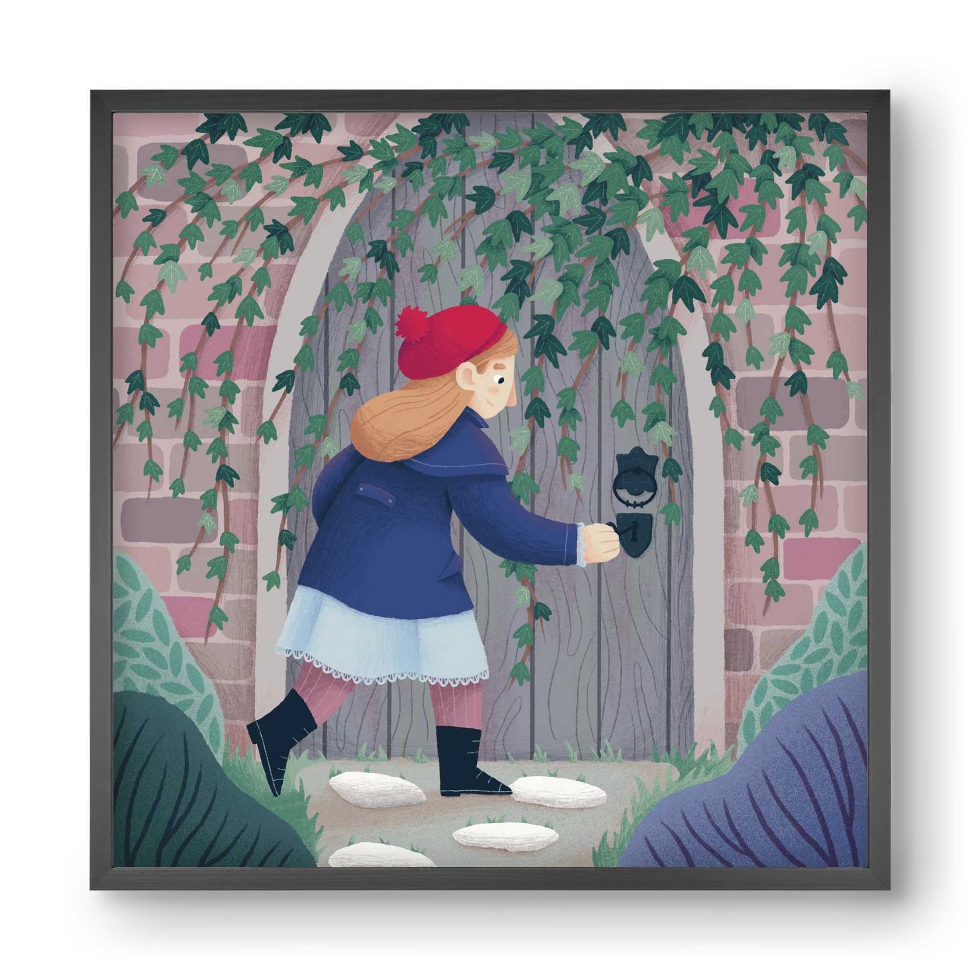 Titkos kert, 40x40 cm (40x40 cm), Fekete keret