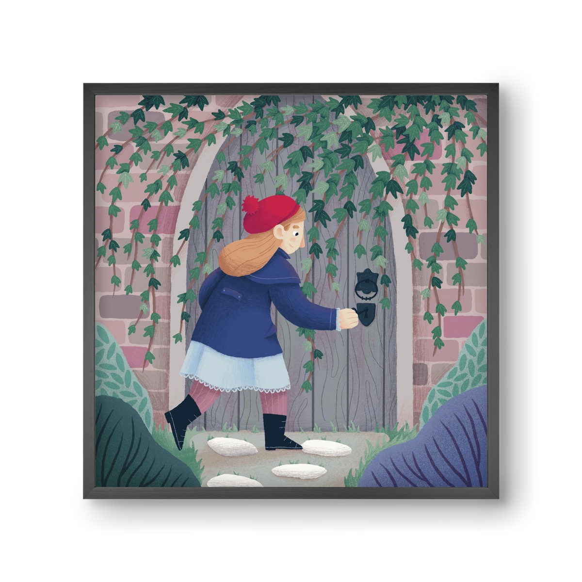 Titkos kert, 30x30 cm (30x30 cm), Fekete keret