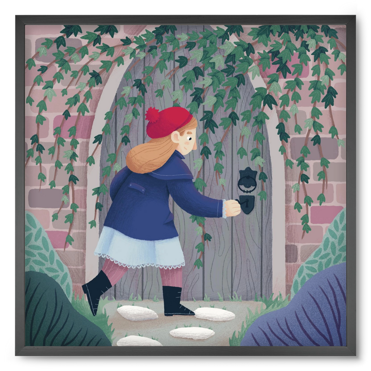 Titkos kert, 50x50 cm (50x50 cm), Fekete keret