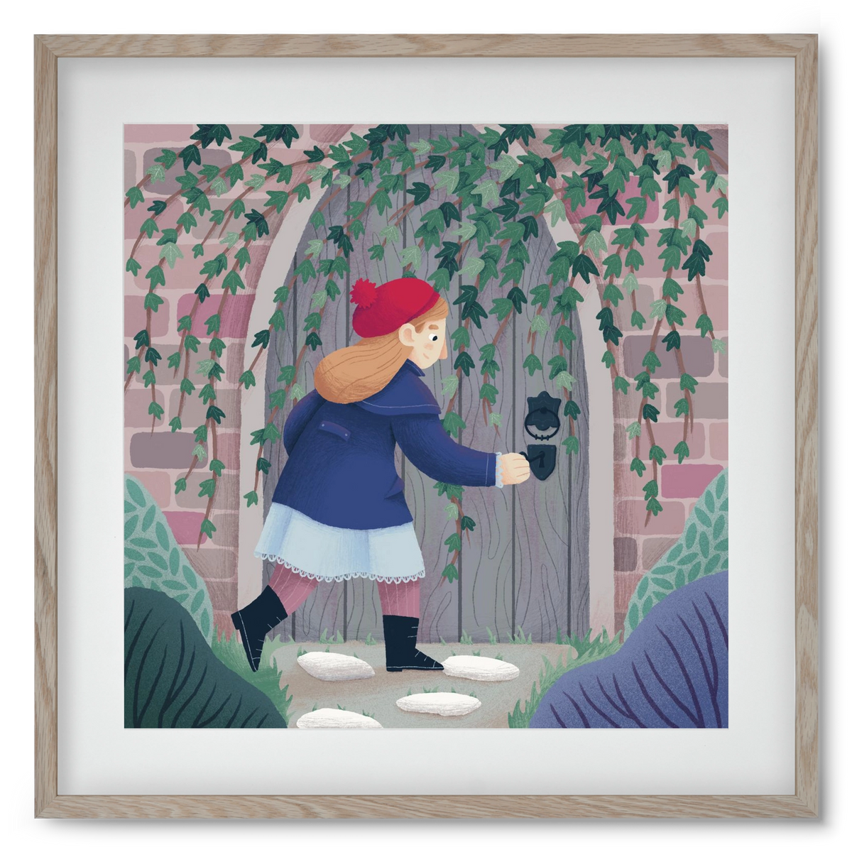 Titkos kert, 50x50 cm (40x40 cm), Tölgy keret, paszpartuval