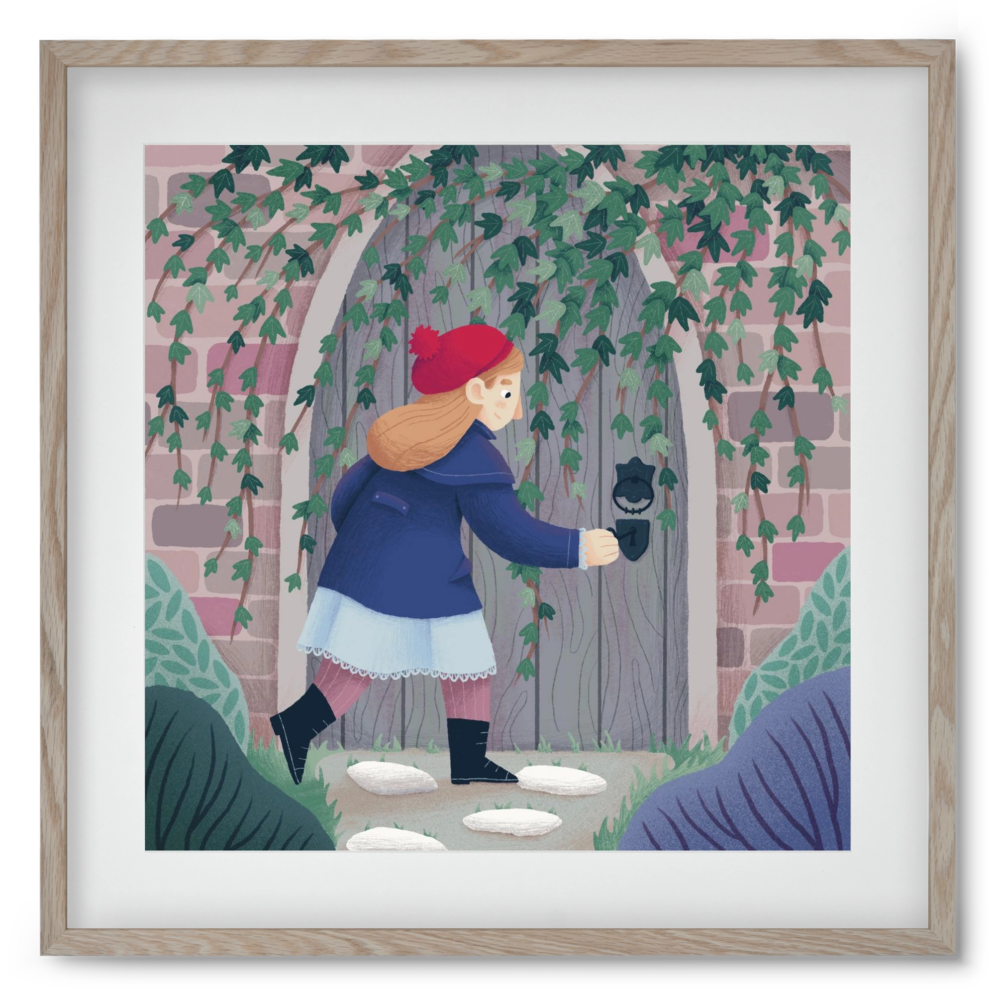 Titkos kert, 50x50 cm (40x40 cm), Tölgy keret, paszpartuval