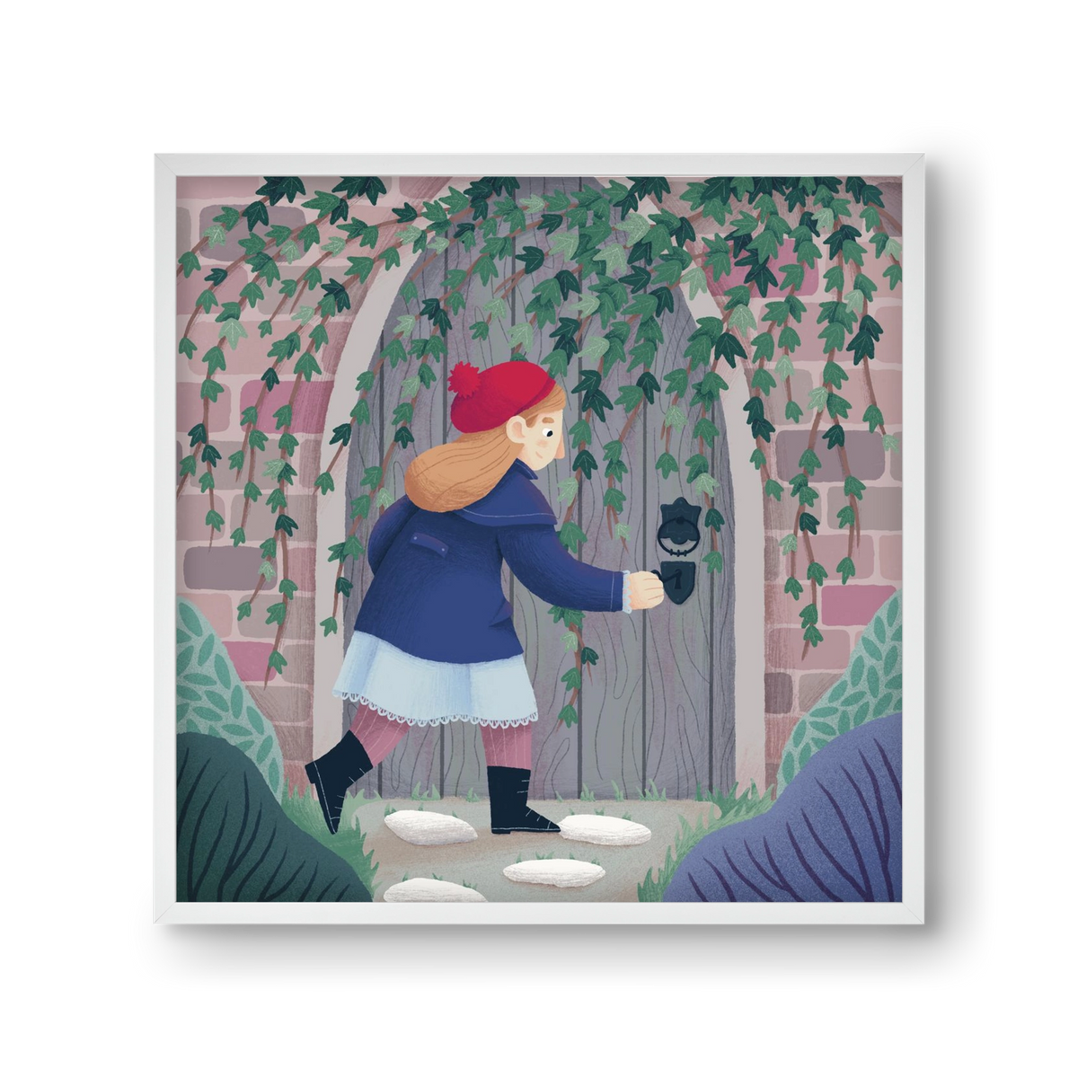 Titkos kert, 30x30 cm (30x30 cm), Fehér keret