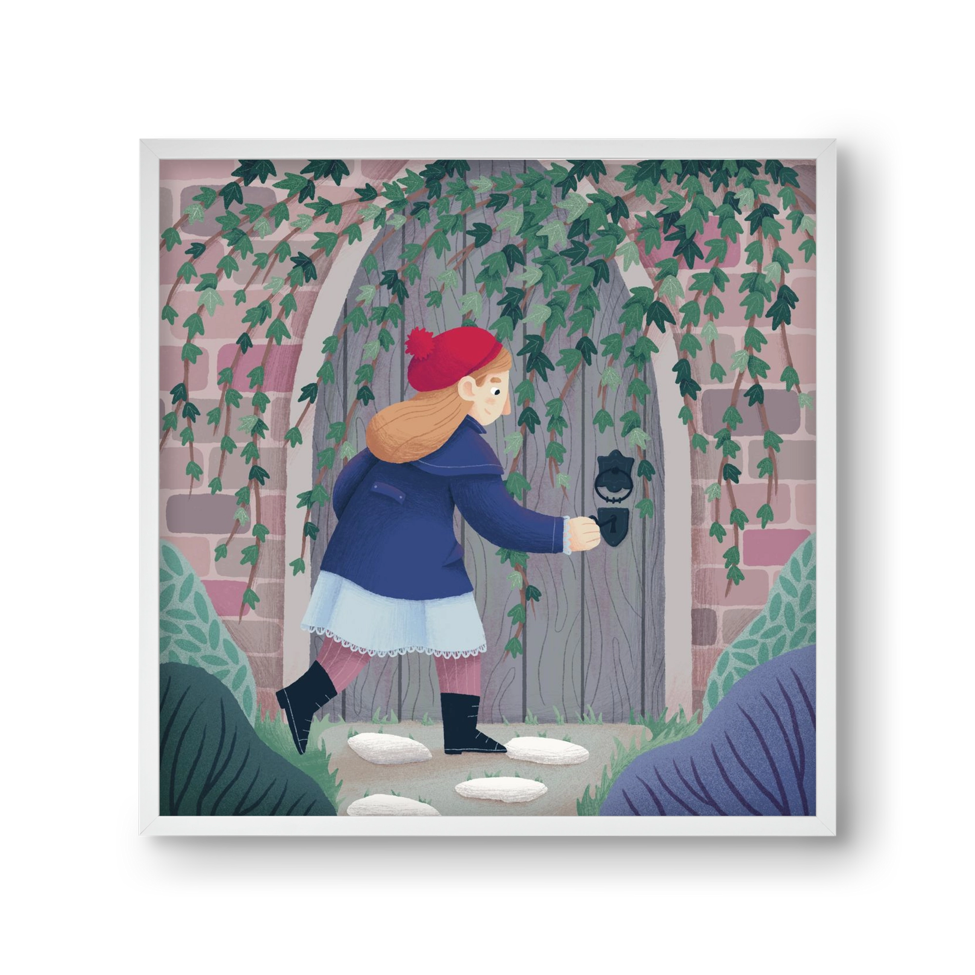 Titkos kert, 30x30 cm (30x30 cm), Fehér keret