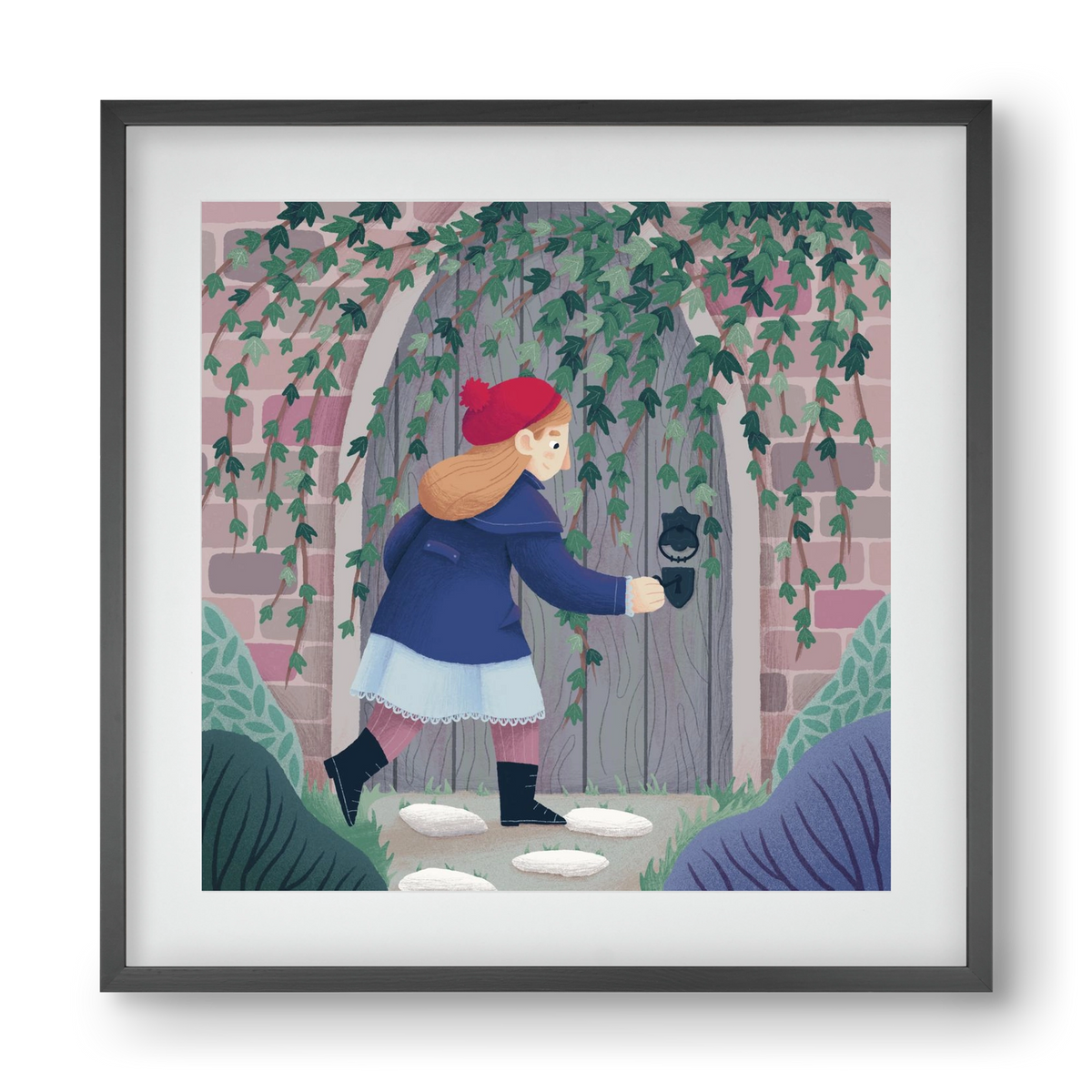 Titkos kert, 40x40 cm (30x30 cm), Fekete keret, paszpartuval