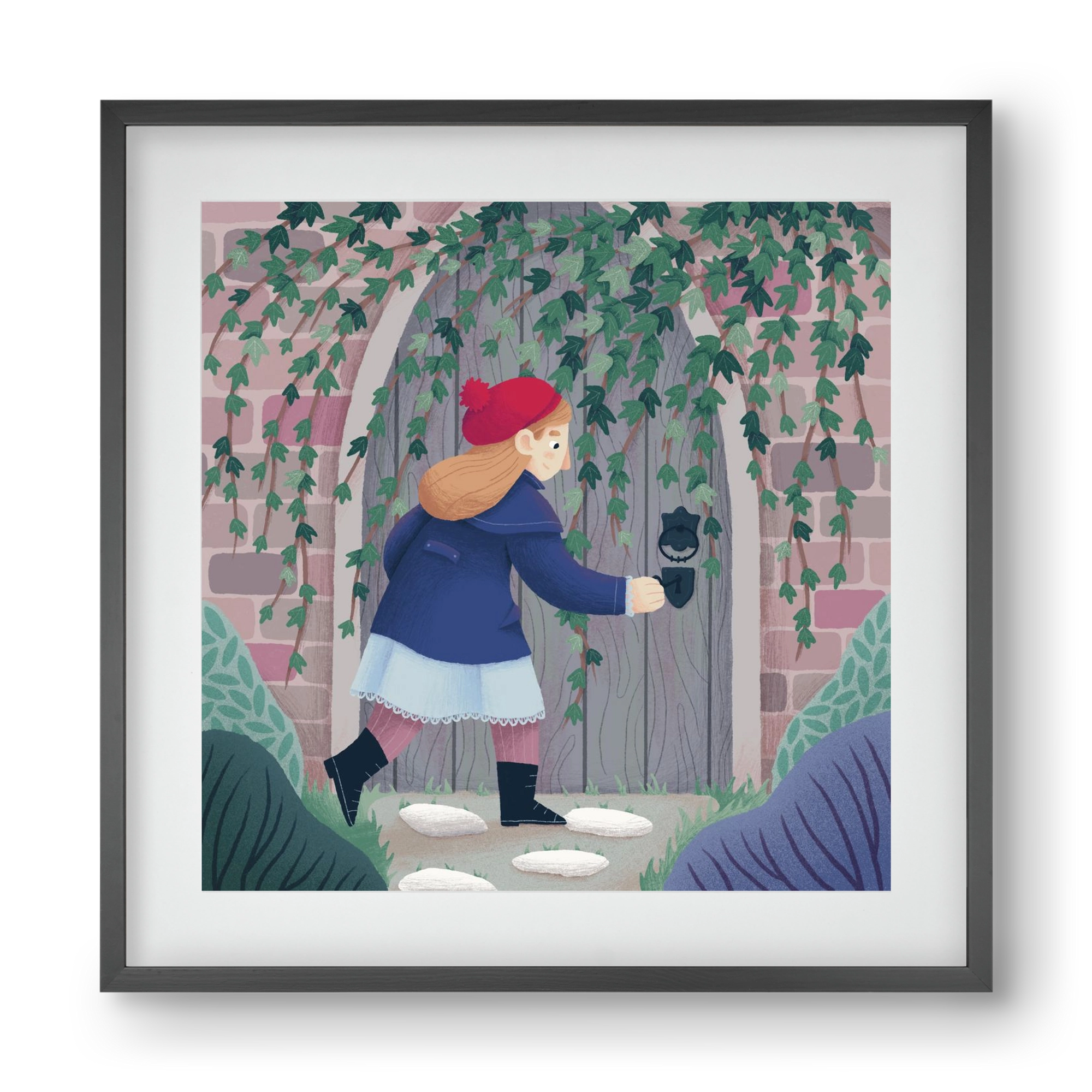 Titkos kert, 40x40 cm (30x30 cm), Fekete keret, paszpartuval