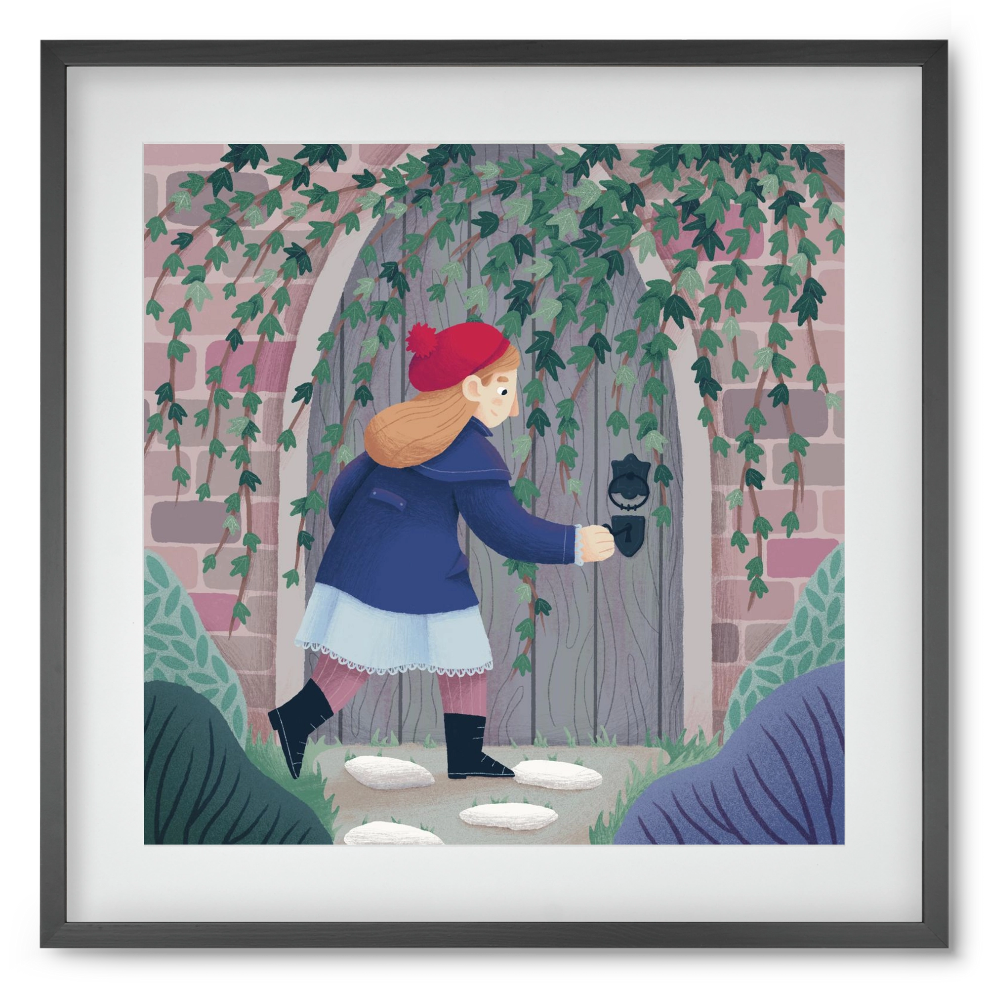 Titkos kert, 50x50 cm (40x40 cm), Fekete keret, paszpartuval