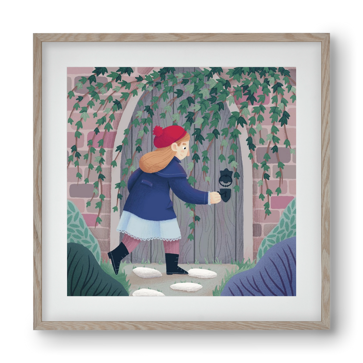 Titkos kert, 40x40 cm (30x30 cm), Tölgy keret, paszpartuval