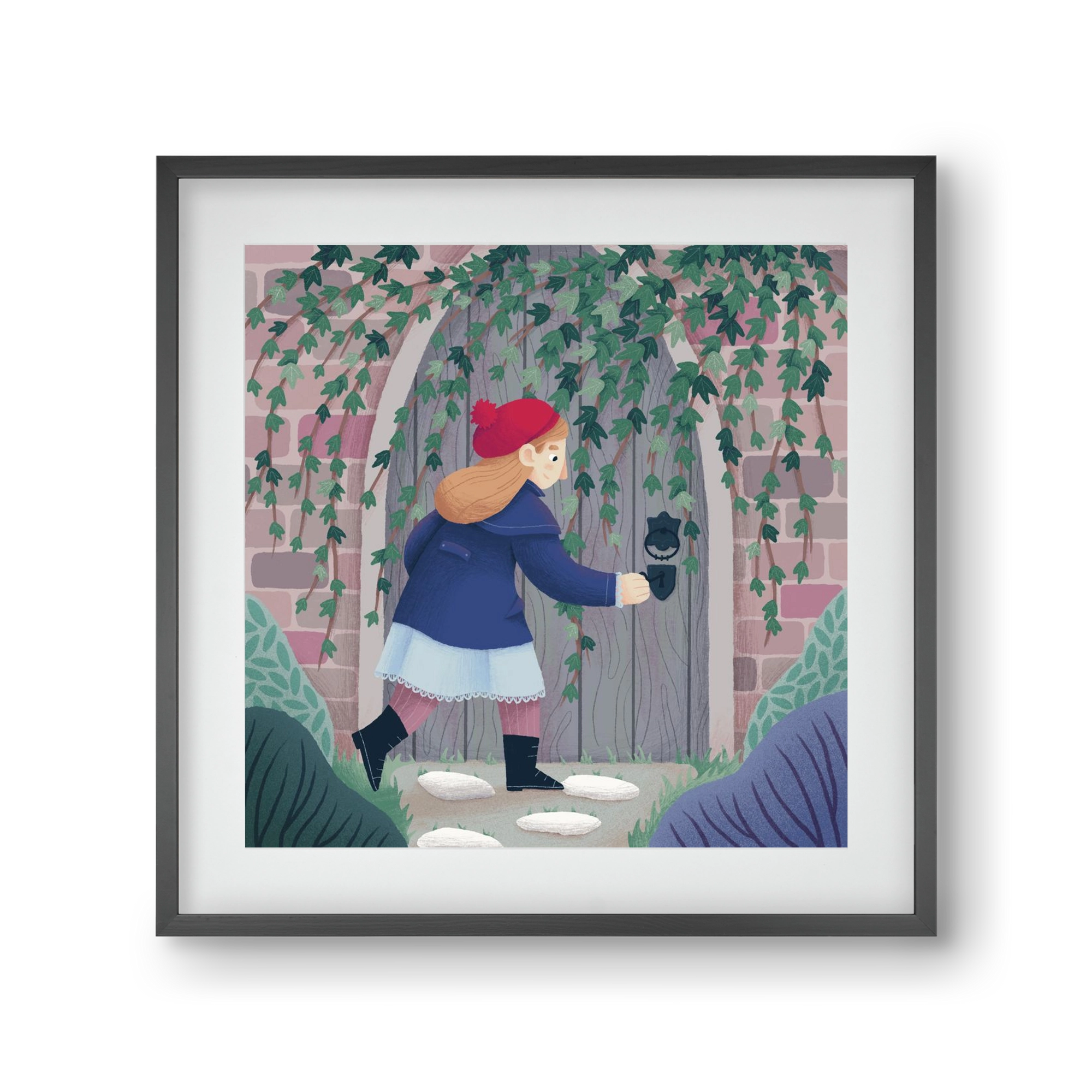 Titkos kert, 30x30 cm (20x20 cm), Fekete keret, paszpartuval