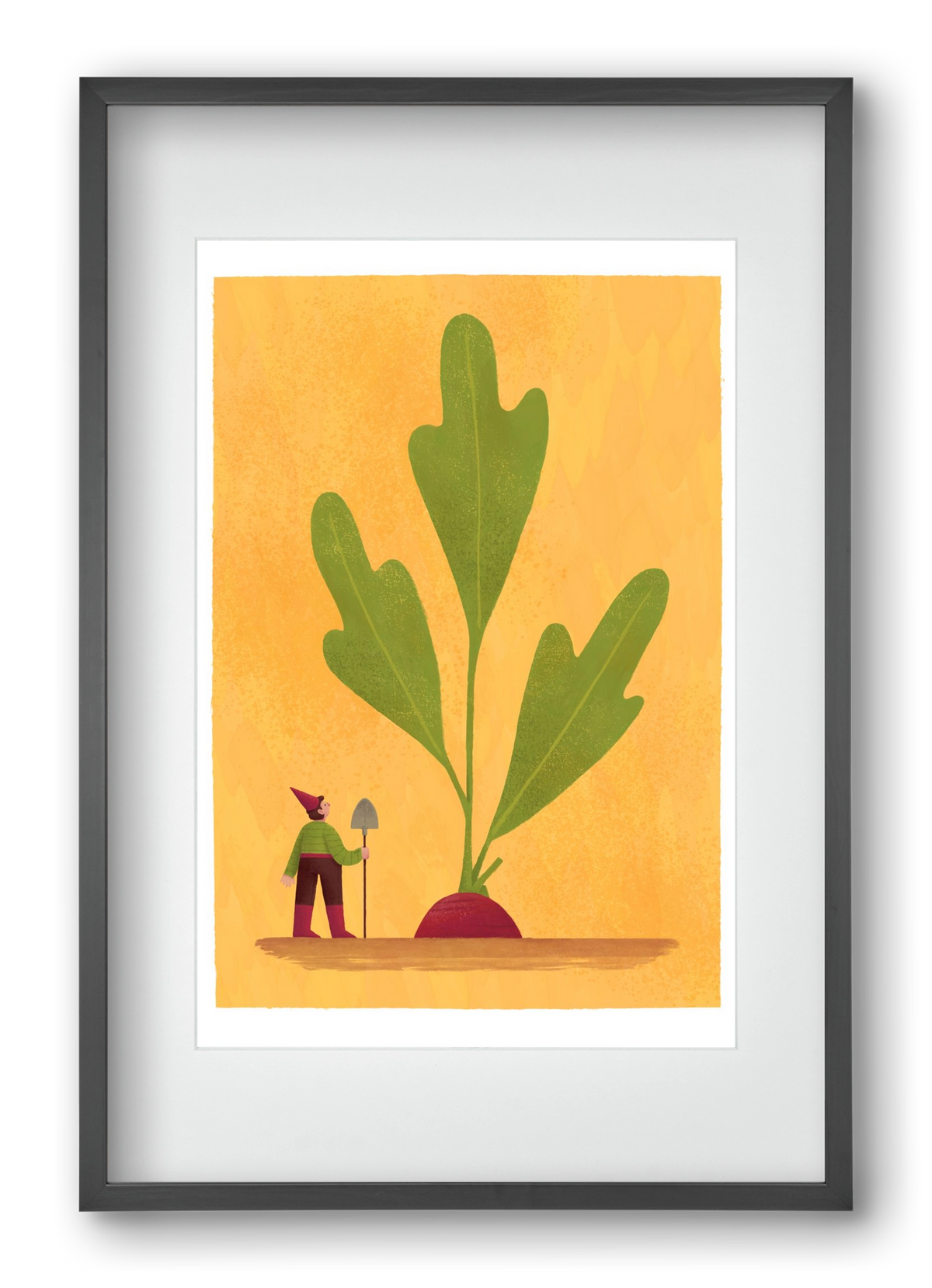 Kerti törpe, 40x60 cm (30x45 cm), Fekete keret, paszpartuval