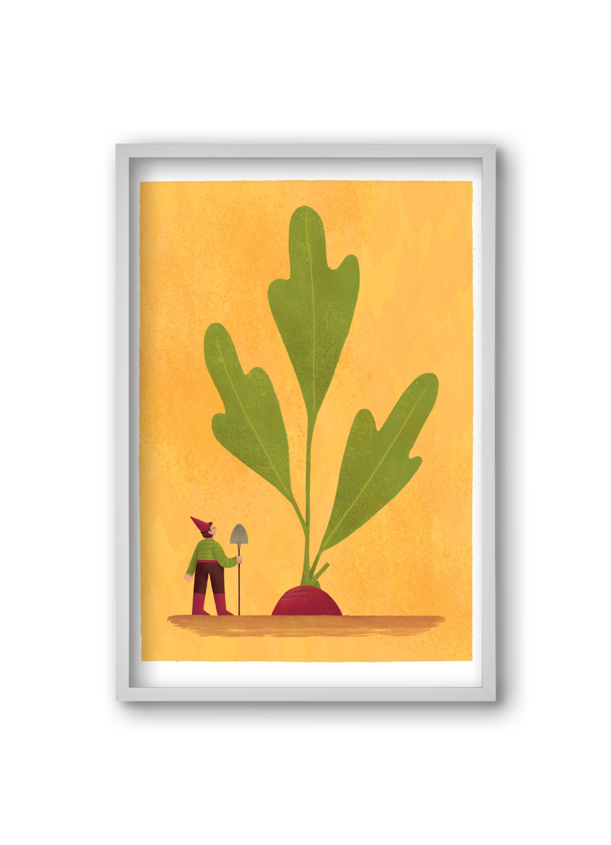 Kerti törpe, 20x30 cm (20x30 cm), Fehér keret