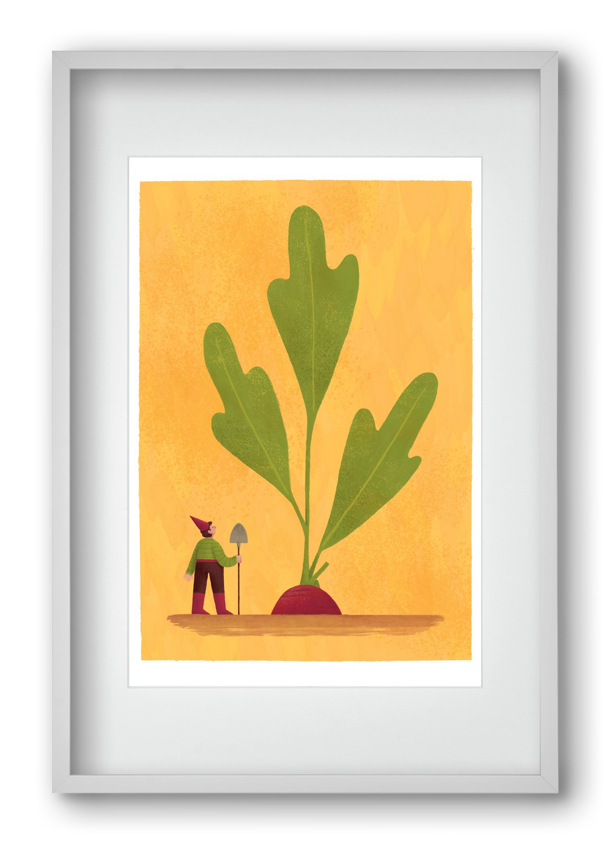 Kerti törpe, 40x60 cm (30x45 cm), Fehér keret, paszpartuval