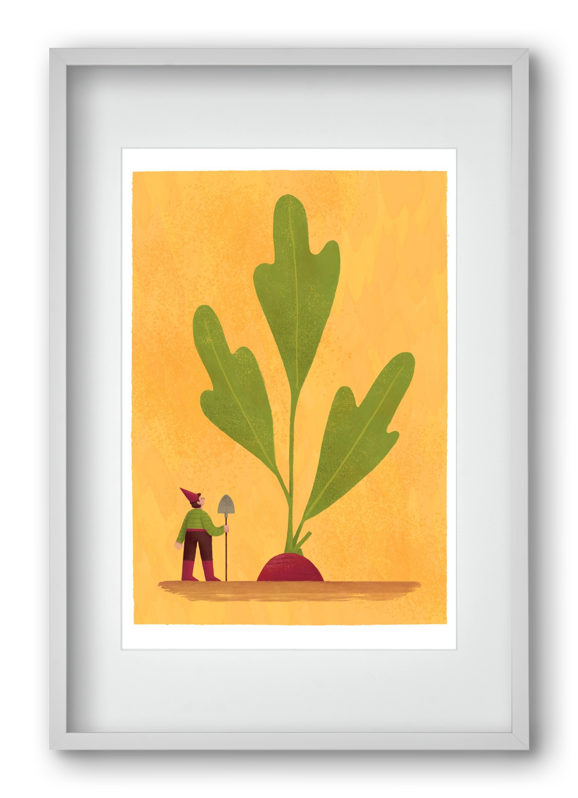 Kerti törpe, 40x60 cm (30x45 cm), Fehér keret, paszpartuval