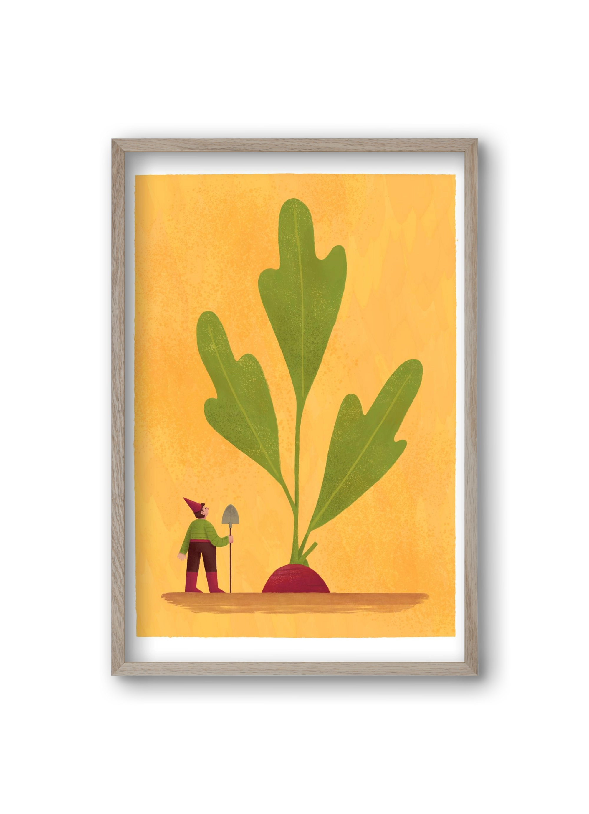 Kerti törpe, 20x30 cm (20x30 cm), Tölgy keret