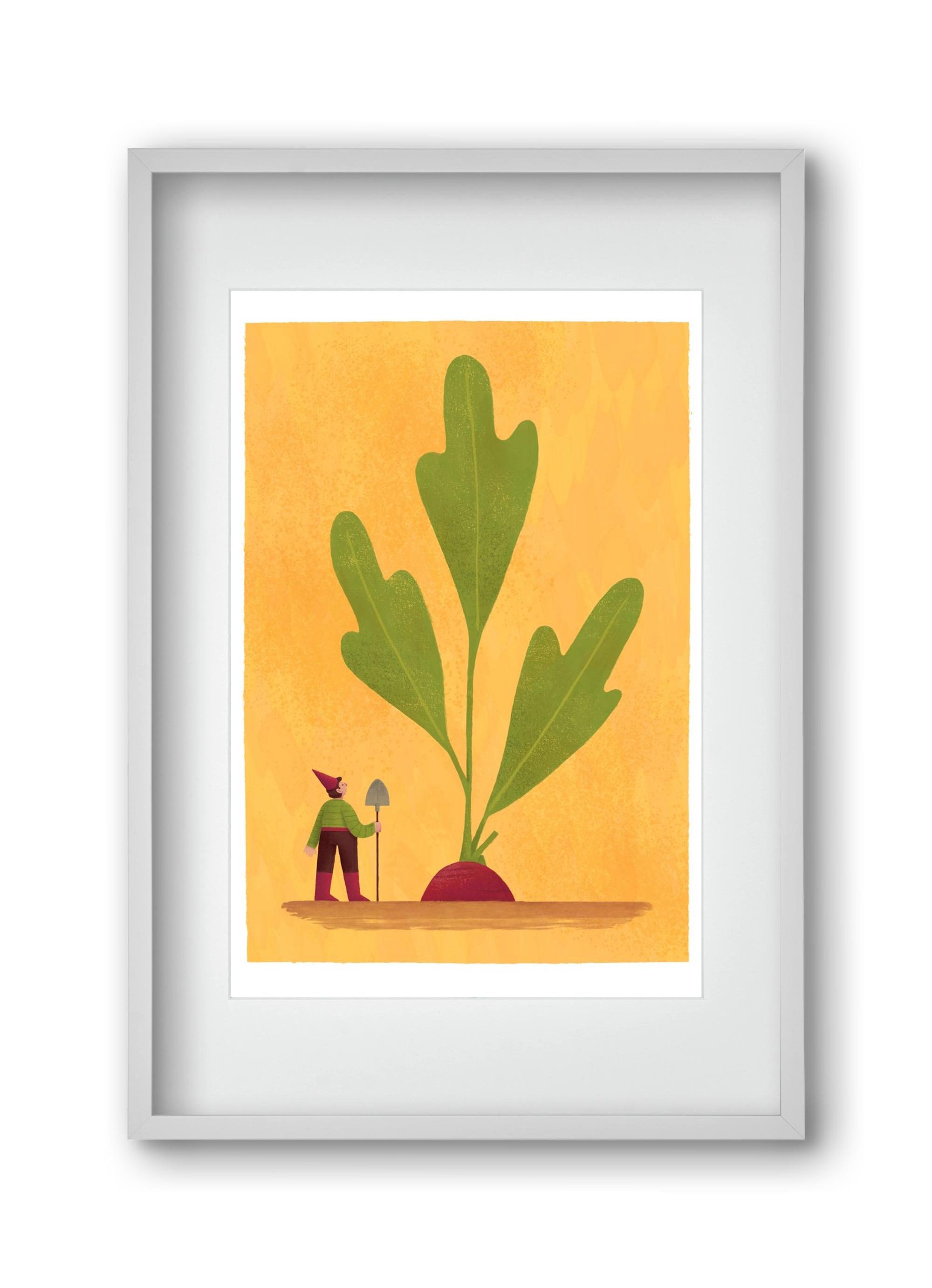 Kerti törpe, 30x45 cm (20x30 cm), Fehér keret, paszpartuval