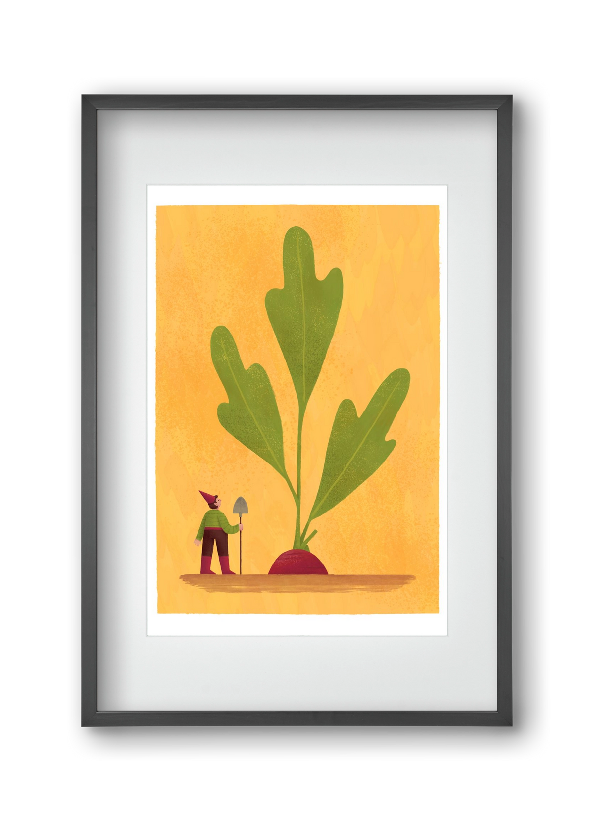 Kerti törpe, 30x45 cm (20x30 cm), Fekete keret, paszpartuval