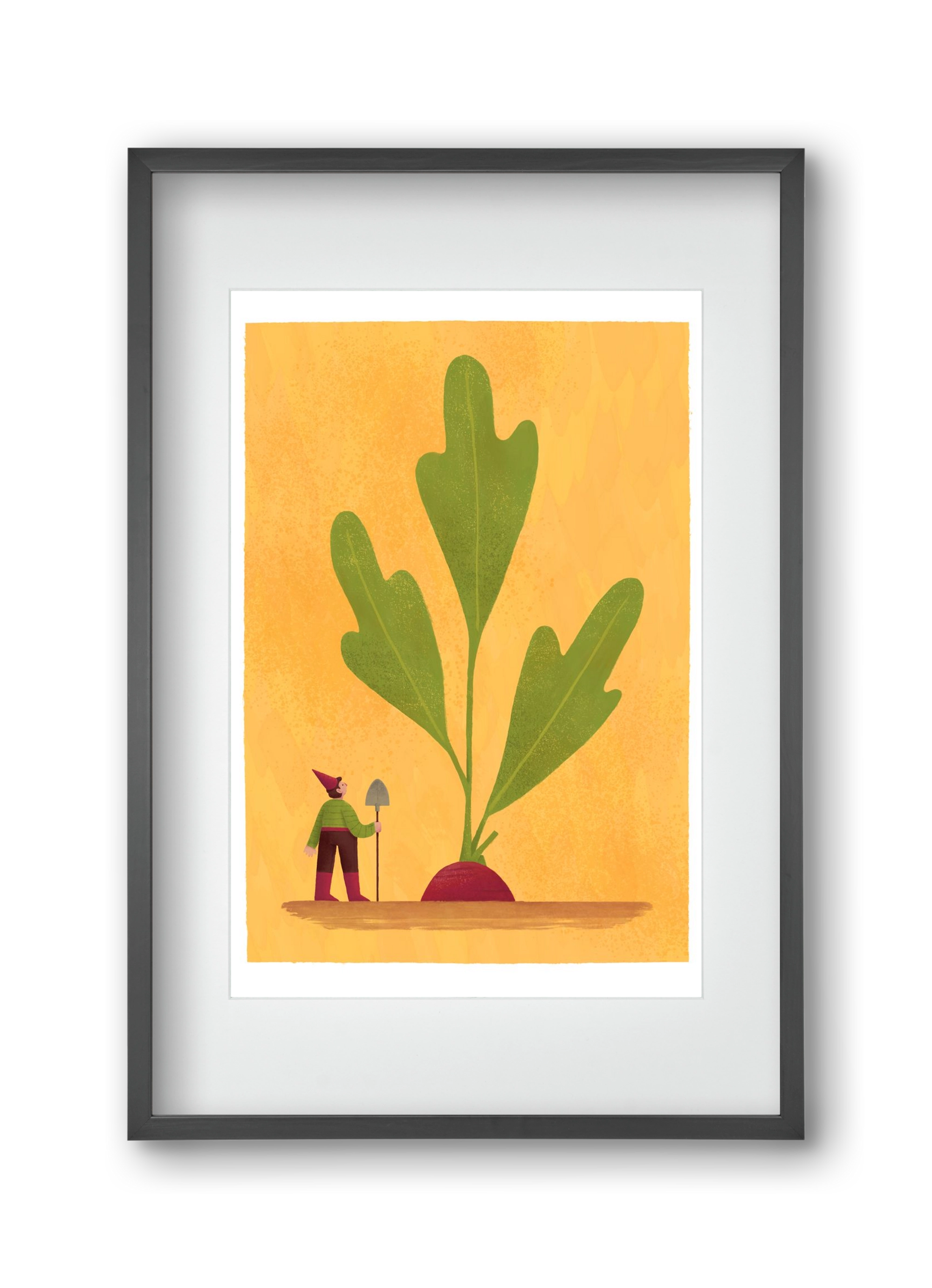 Kerti törpe, 30x45 cm (20x30 cm), Fekete keret, paszpartuval