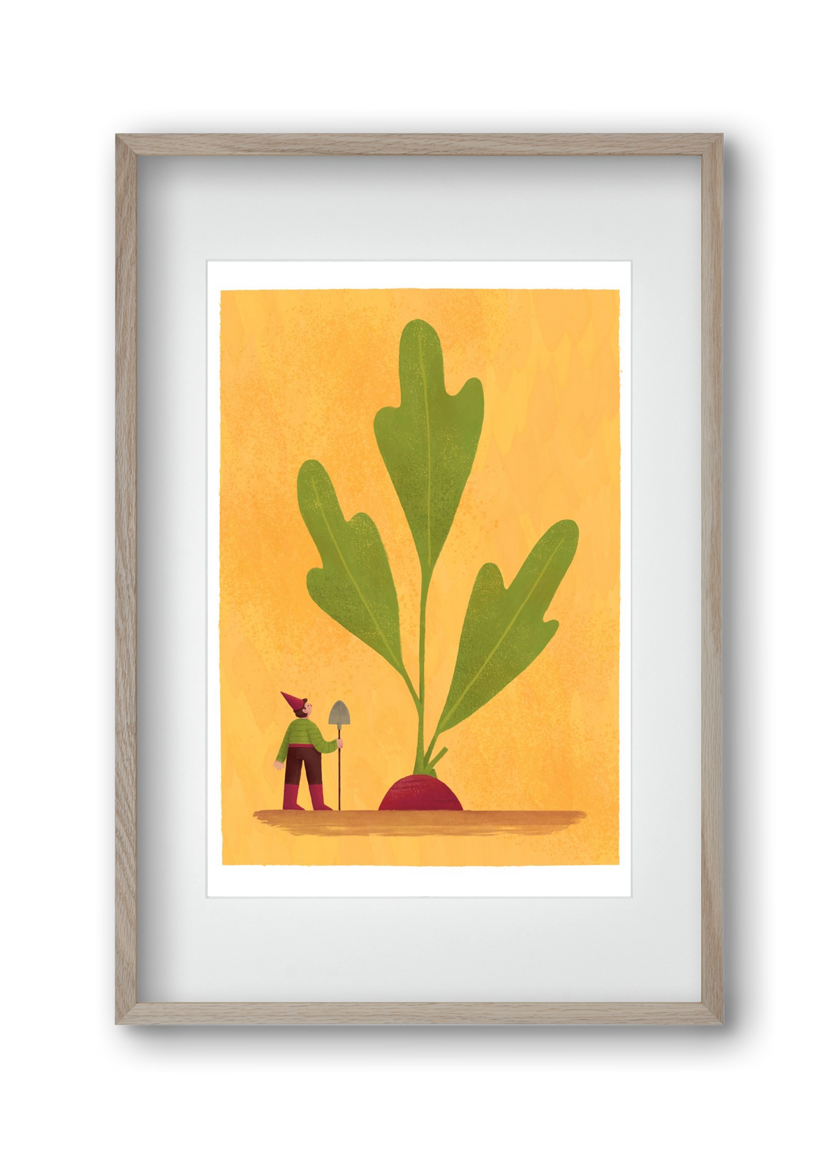 Kerti törpe, 30x45 cm (20x30 cm), Tölgy keret, paszpartuval