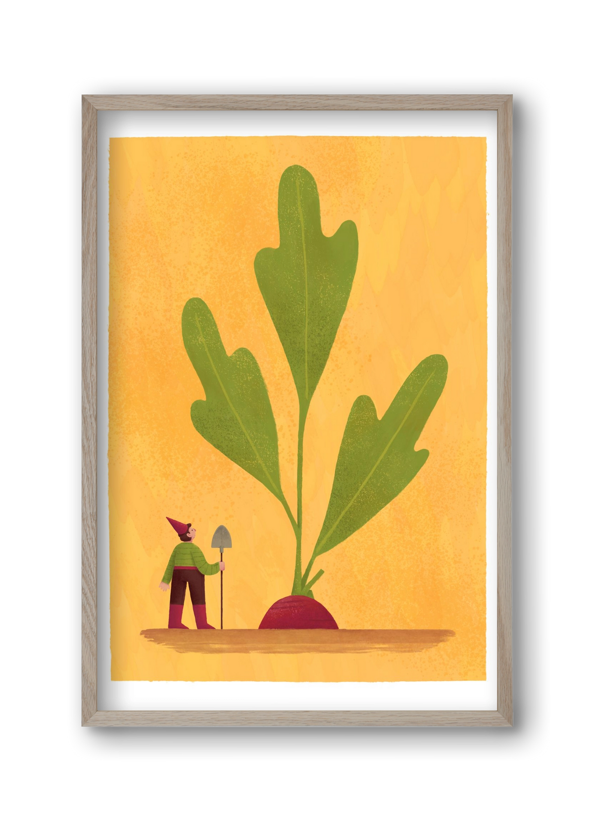 Kerti törpe, 30x45 cm (30x45 cm), Tölgy keret