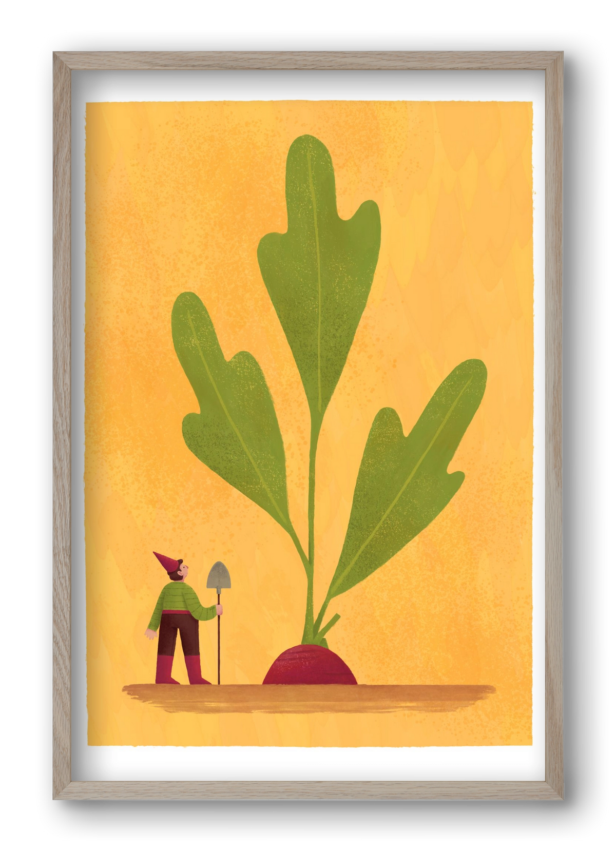 Kerti törpe, 40x60 cm (40x60 cm), Tölgy keret