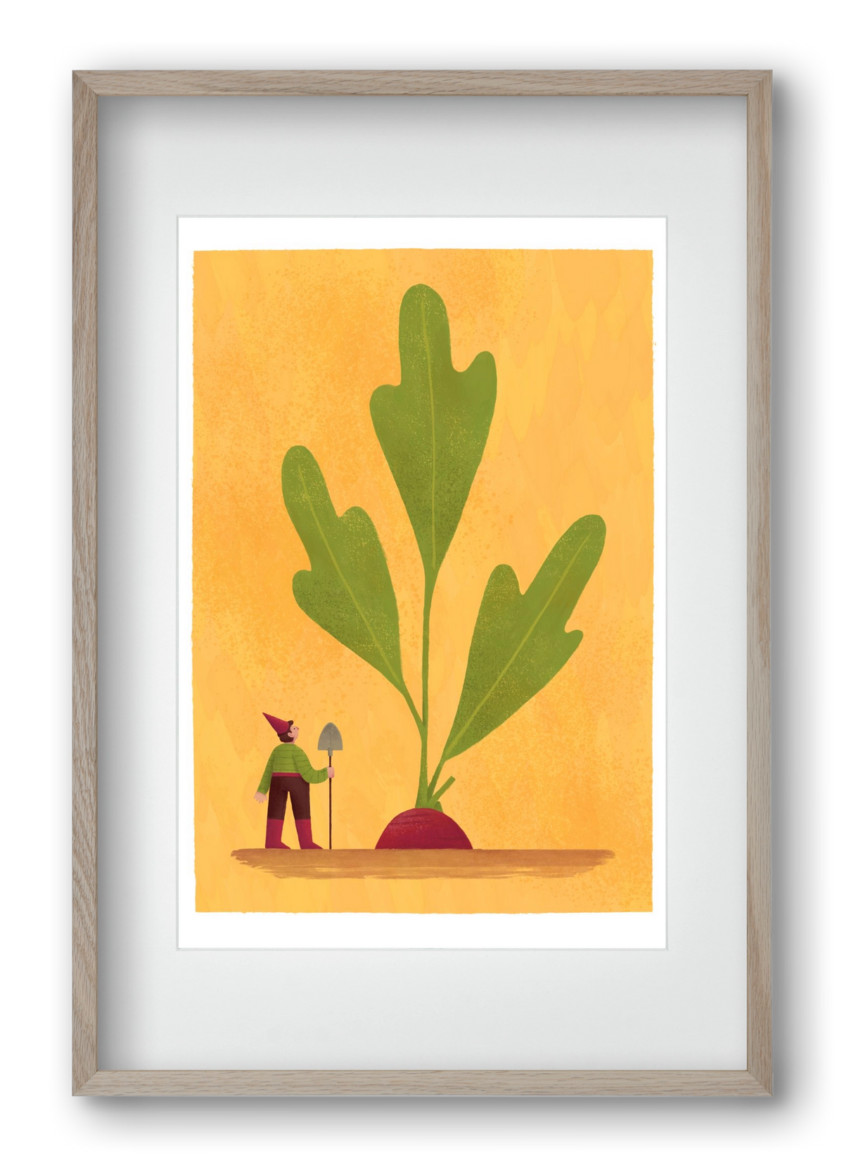 Kerti törpe, 40x60 cm (30x45 cm), Tölgy keret, paszpartuval