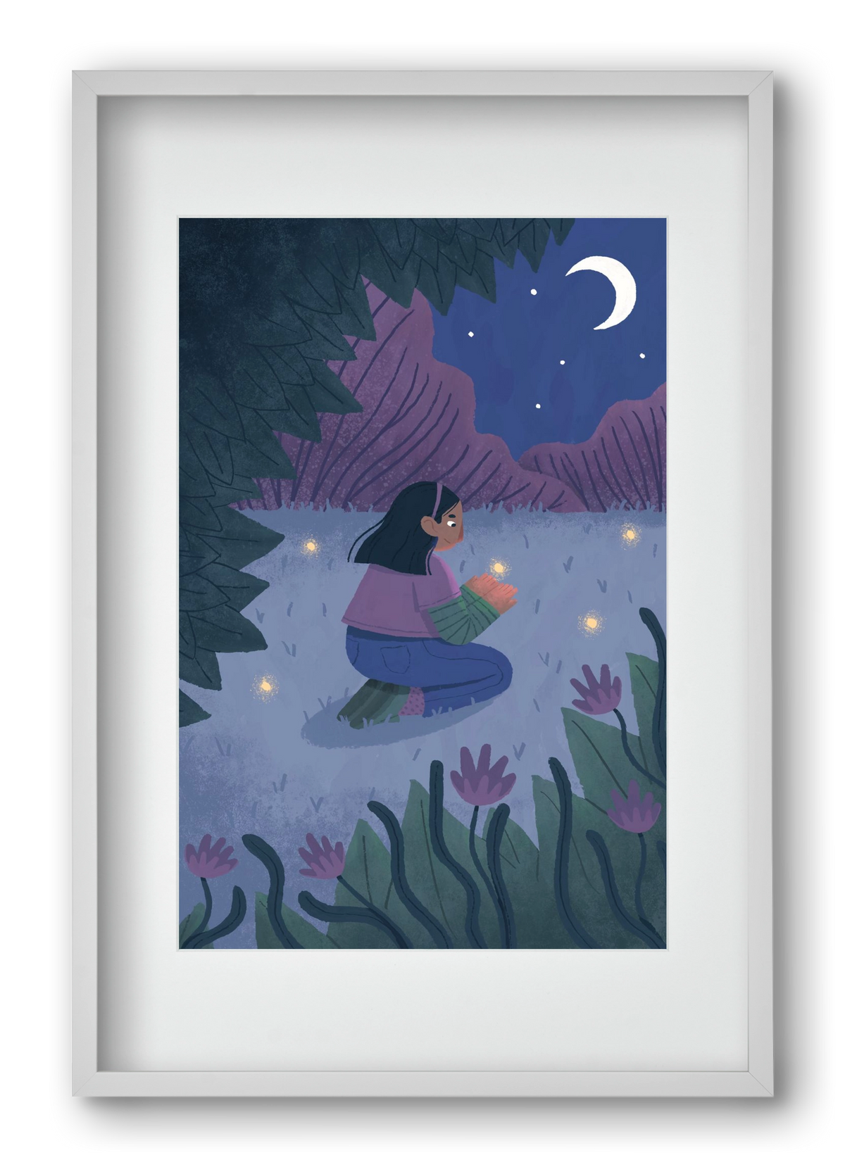 Éjszaka, 40x60 cm (30x45 cm), Fehér keret, paszpartuval