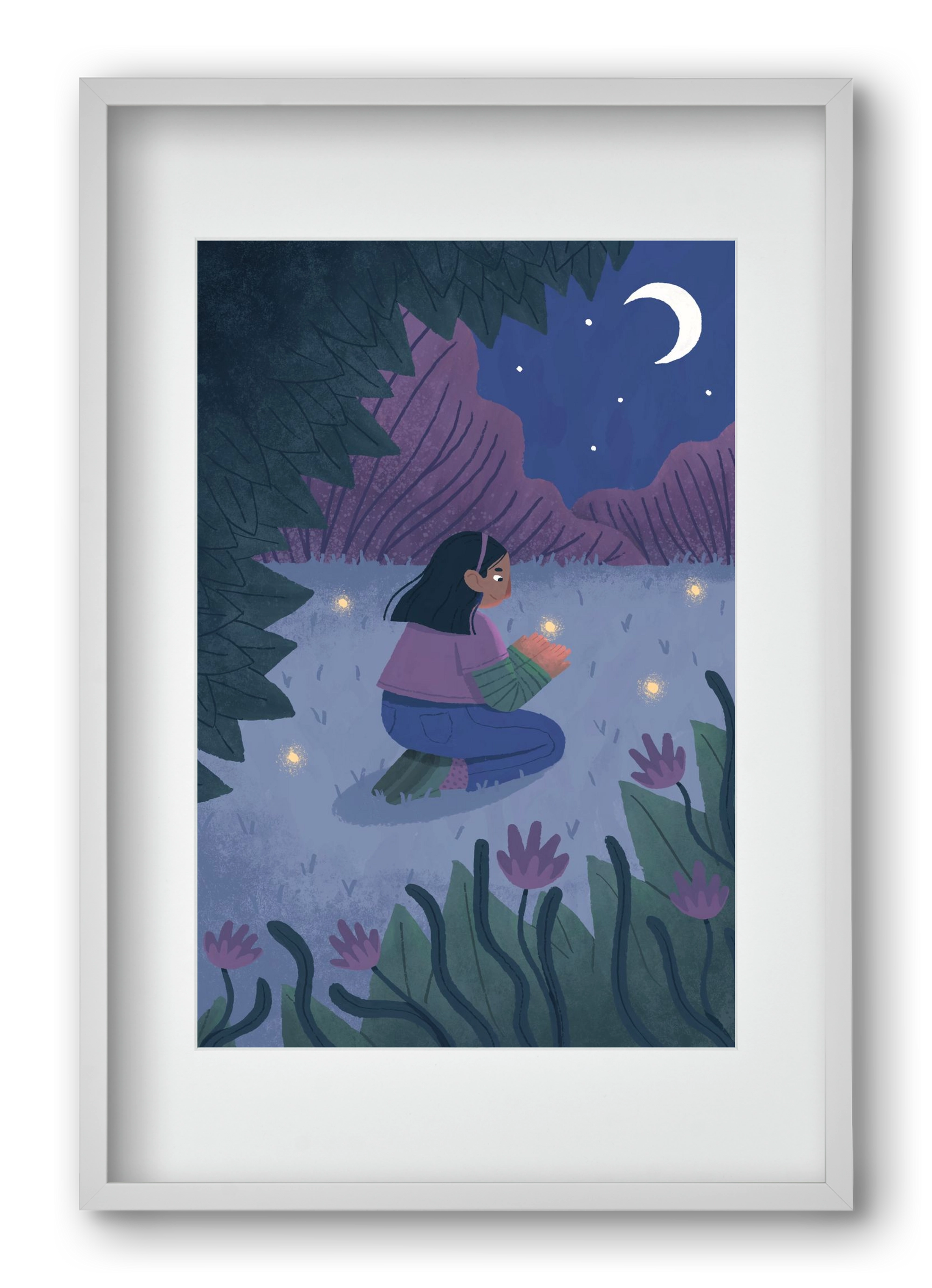 Éjszaka, 40x60 cm (30x45 cm), Fehér keret, paszpartuval