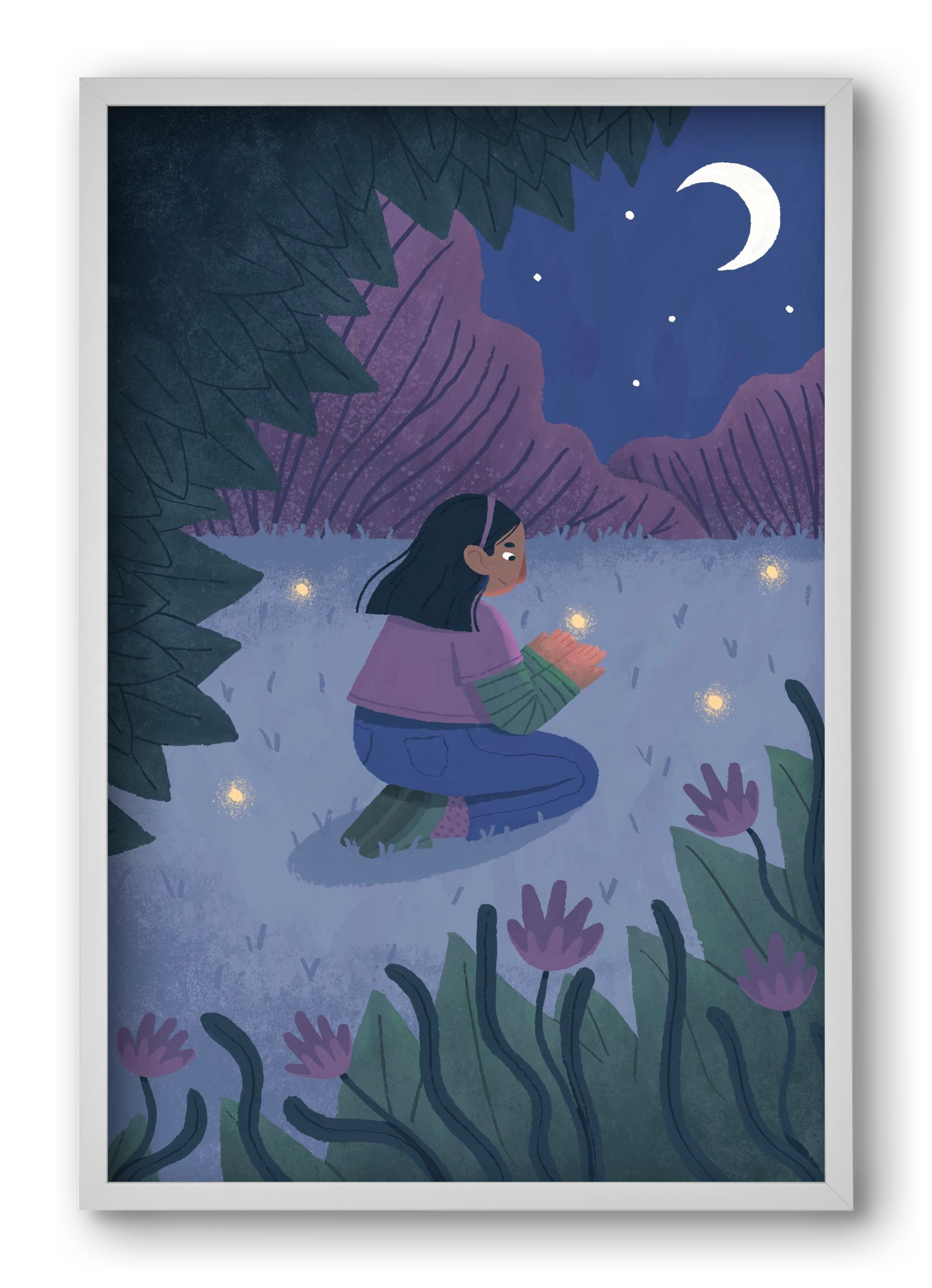 Éjszaka, 40x60 cm (40x60 cm), Fehér keret