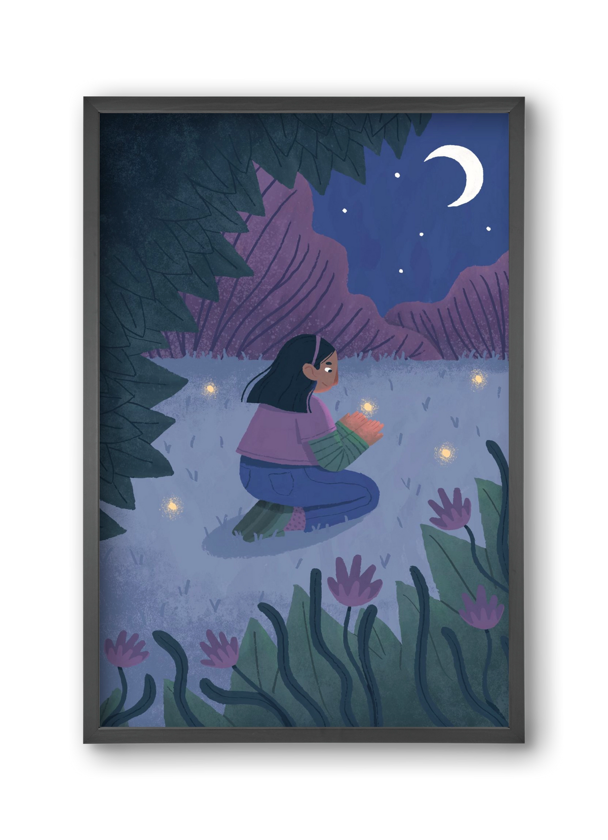 Éjszaka, 30x45 cm (30x45 cm), Fekete keret