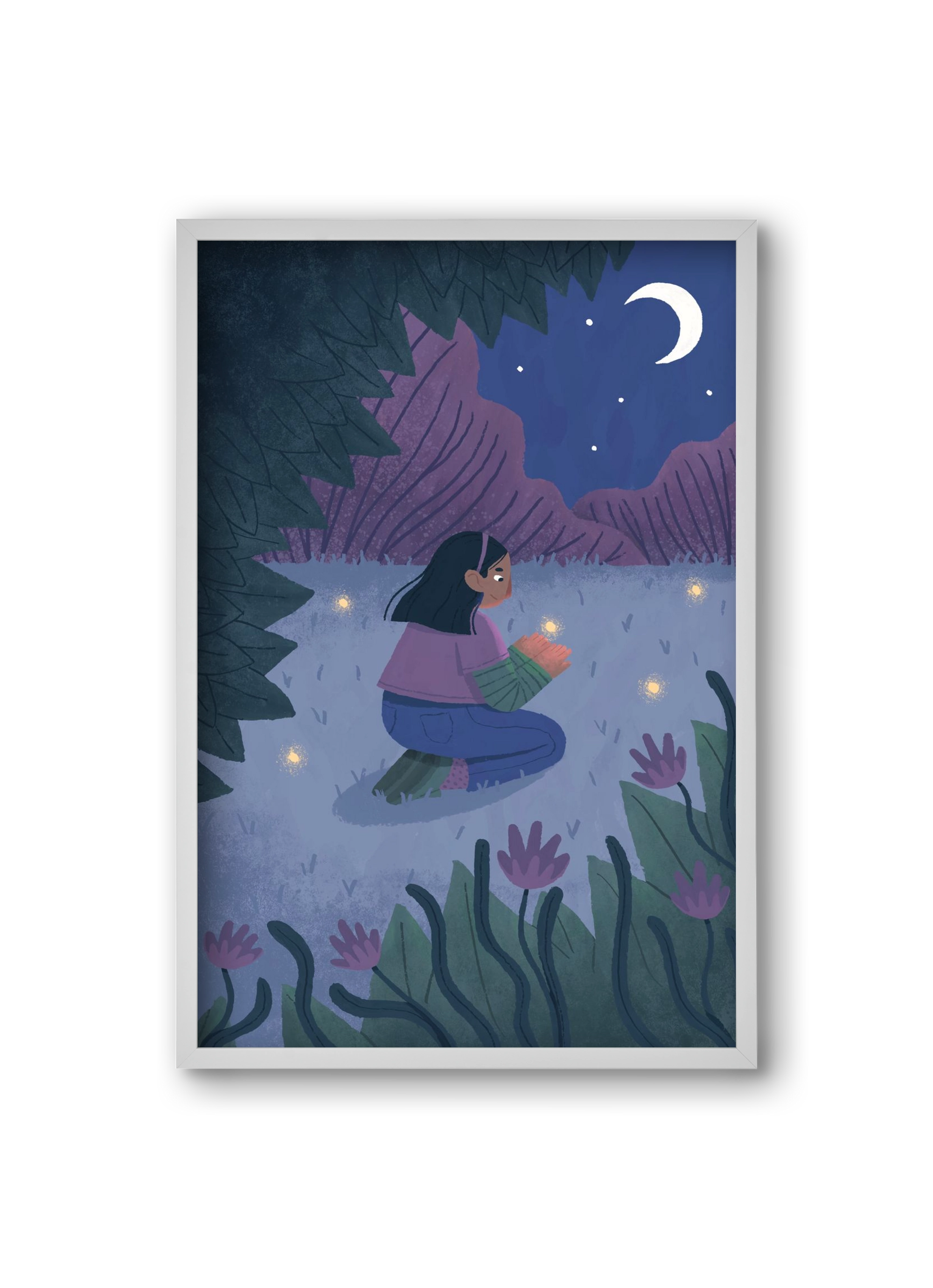 Éjszaka, 20x30 cm (20x30 cm), Fehér keret