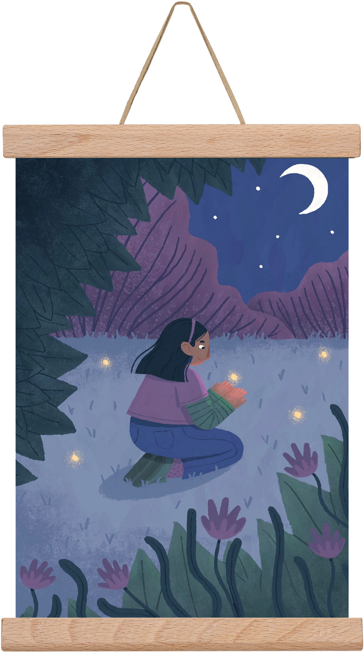 Éjszaka, 20x30 cm (20x30 cm), Tölgy akasztó