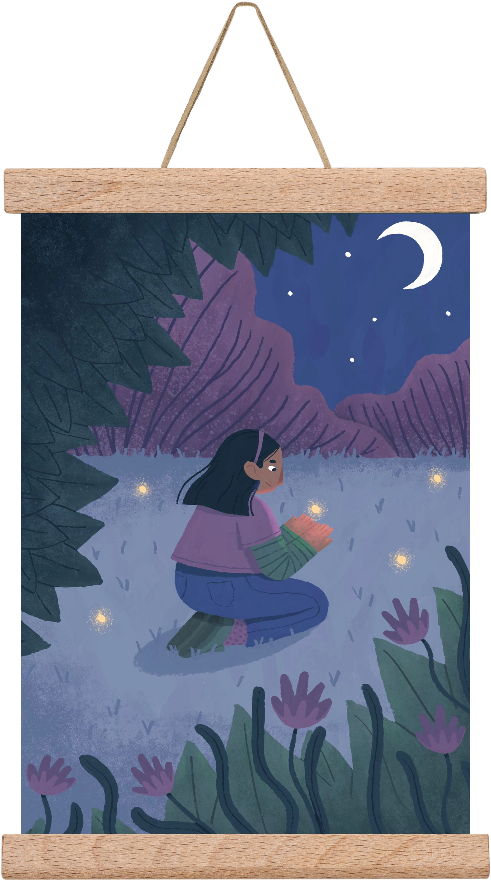 Éjszaka, 20x30 cm (20x30 cm), Tölgy akasztó