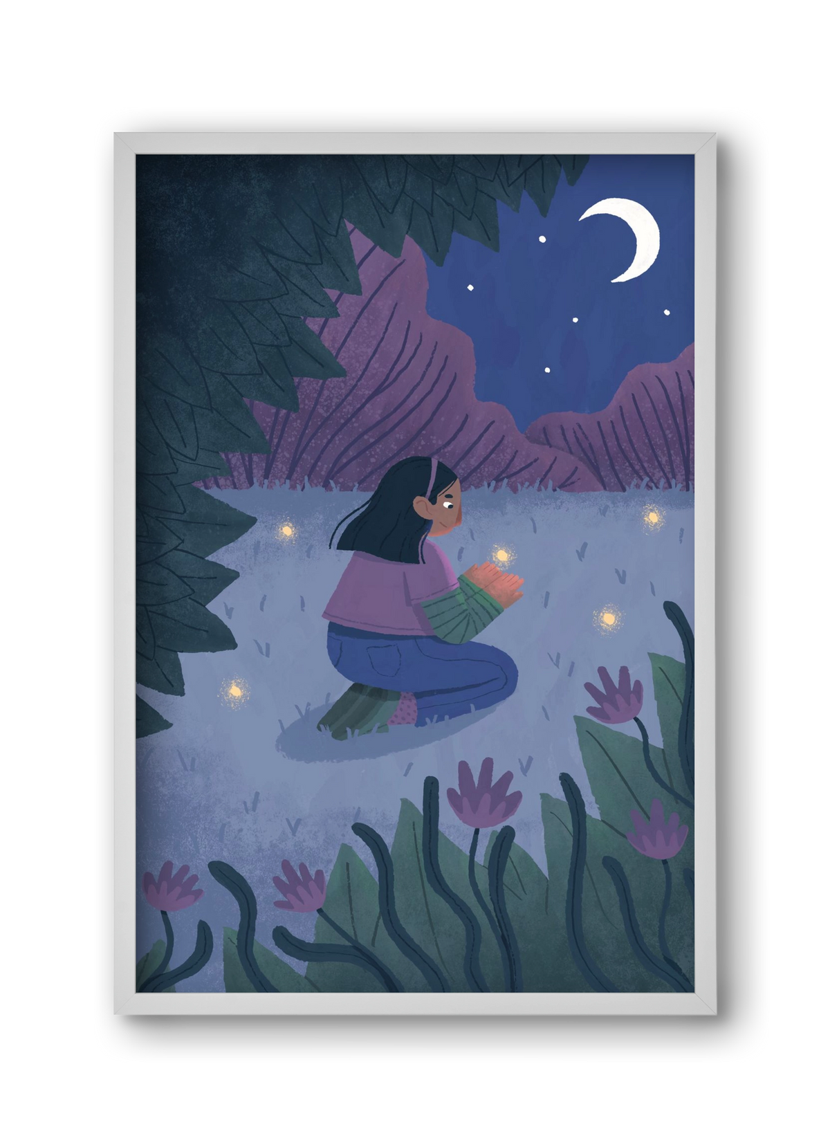 Éjszaka, 30x45 cm (30x45 cm), Fehér keret