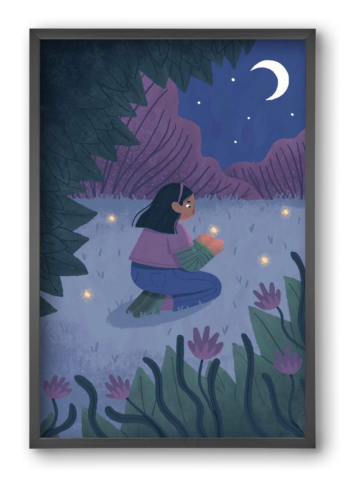 Éjszaka, 40x60 cm (40x60 cm), Fekete keret