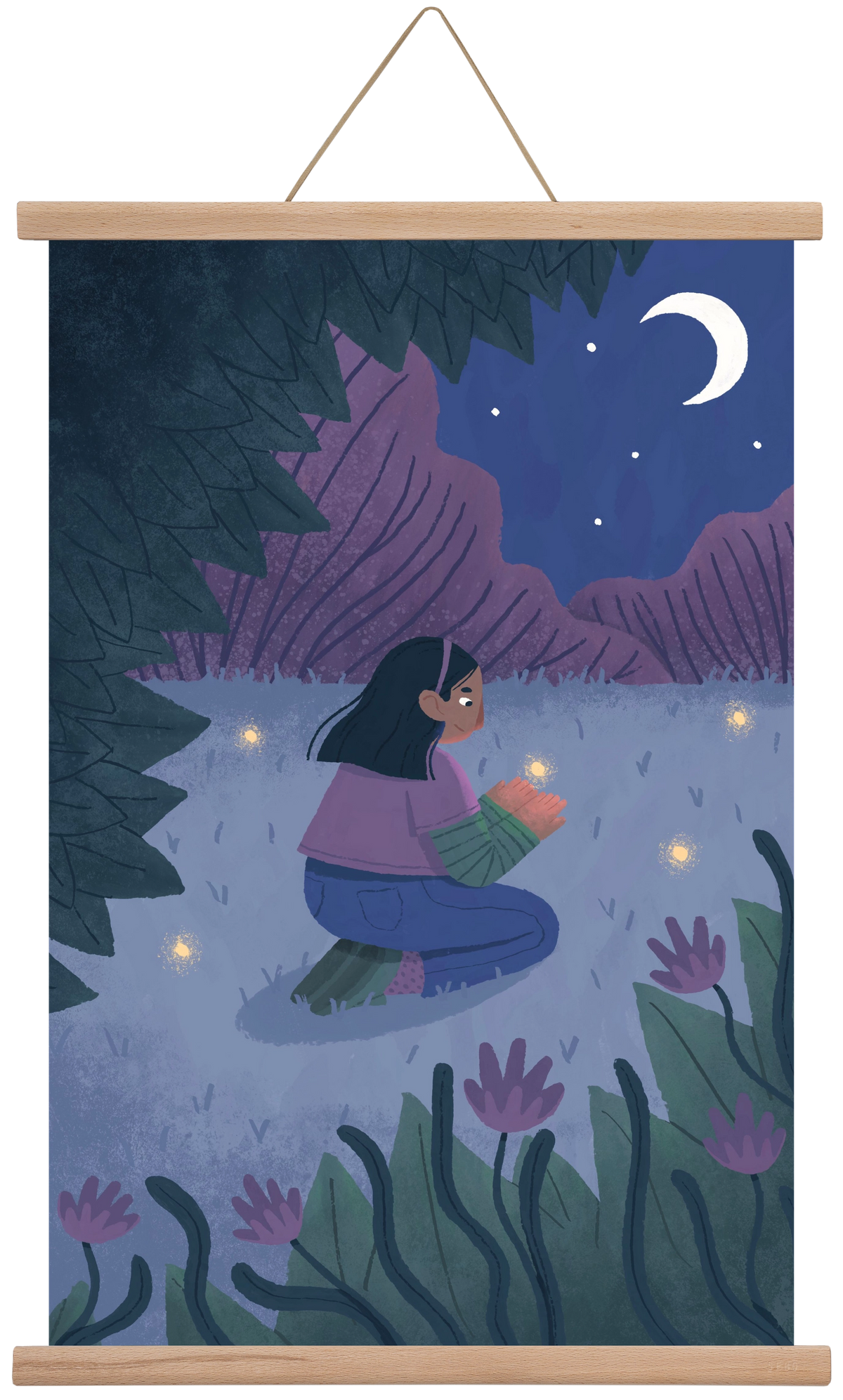 Éjszaka, 40x60 cm (40x60 cm), Tölgy akasztó