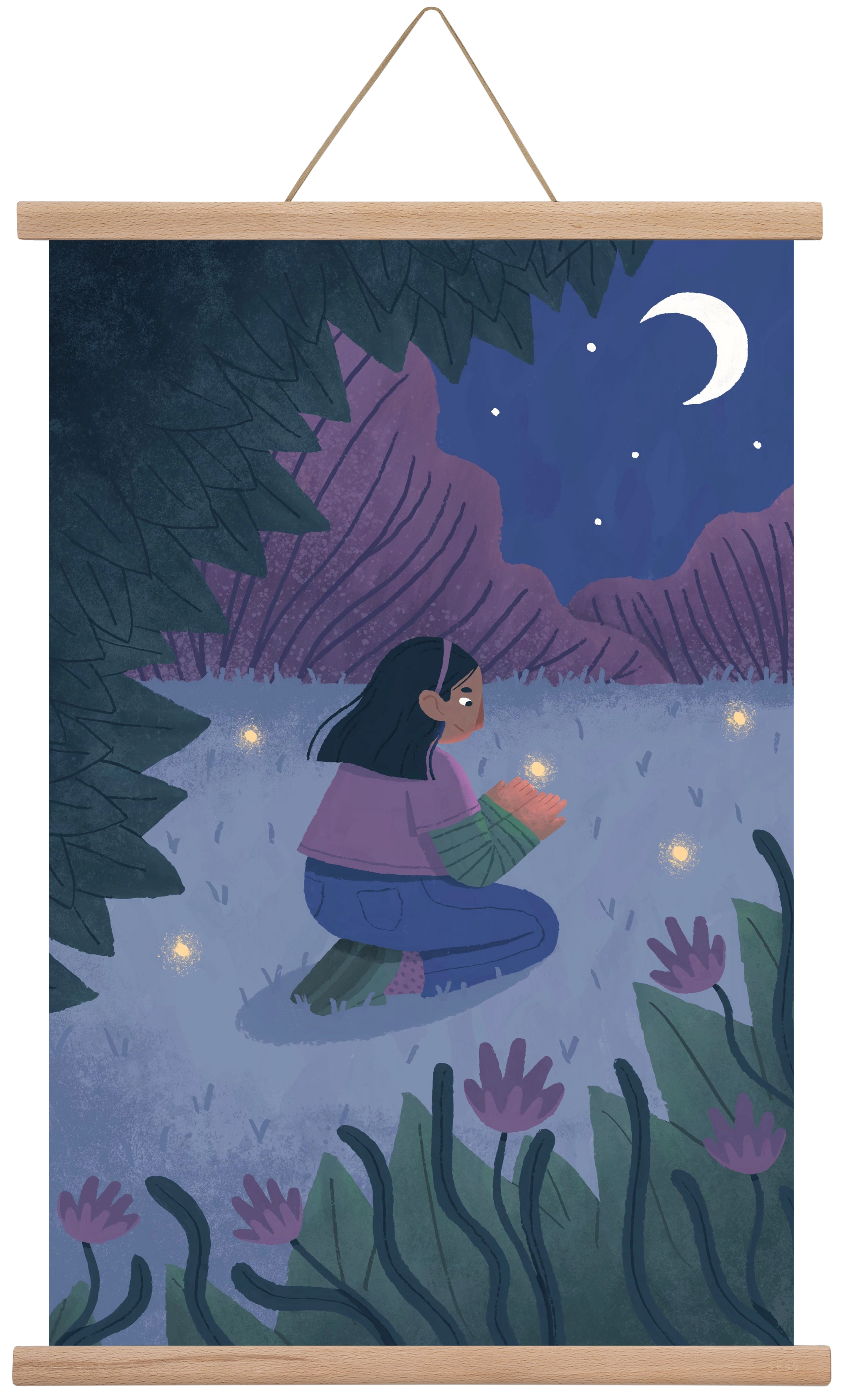 Éjszaka, 40x60 cm (40x60 cm), Tölgy akasztó