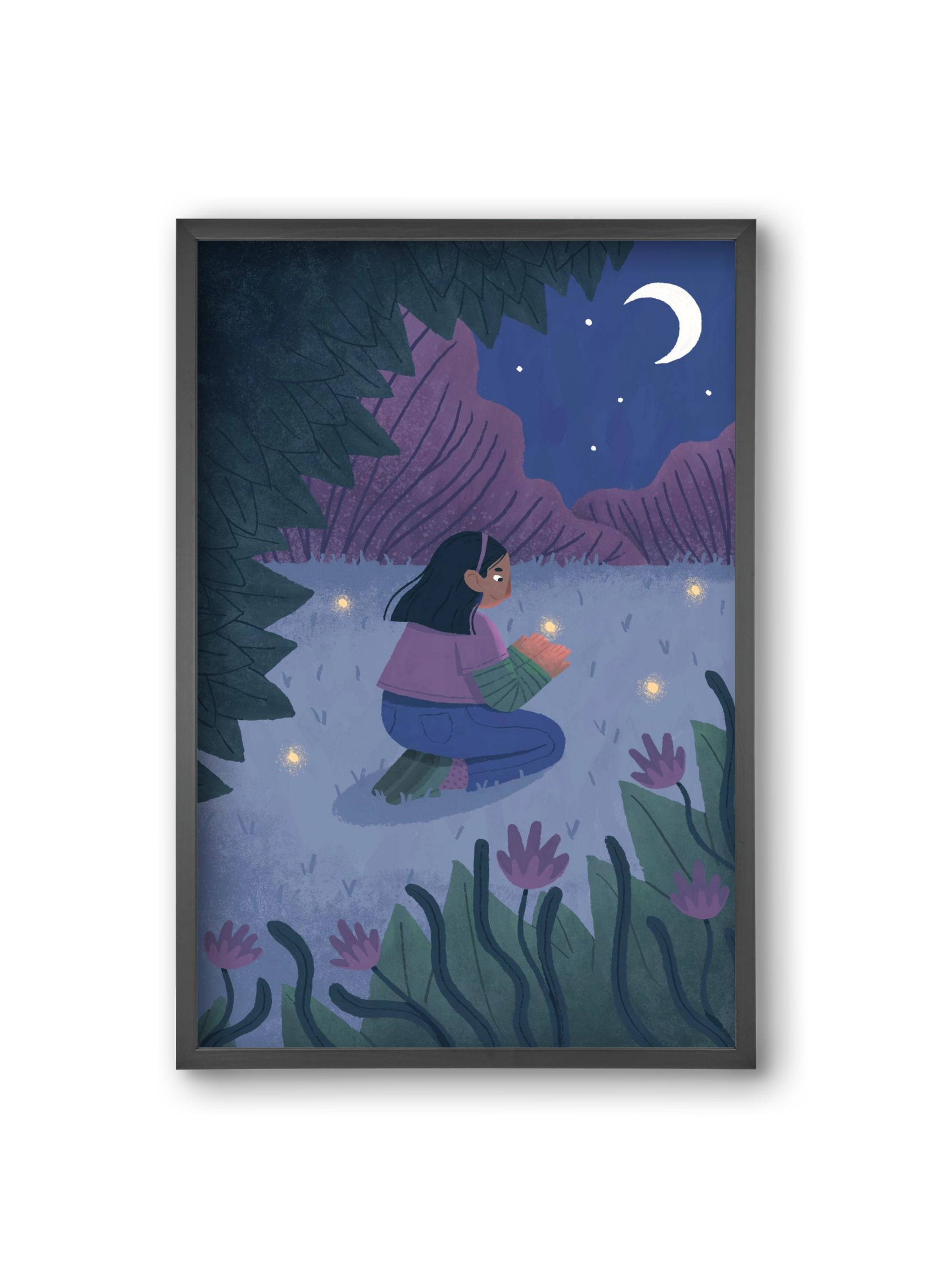 Éjszaka, 20x30 cm (20x30 cm), Fekete keret