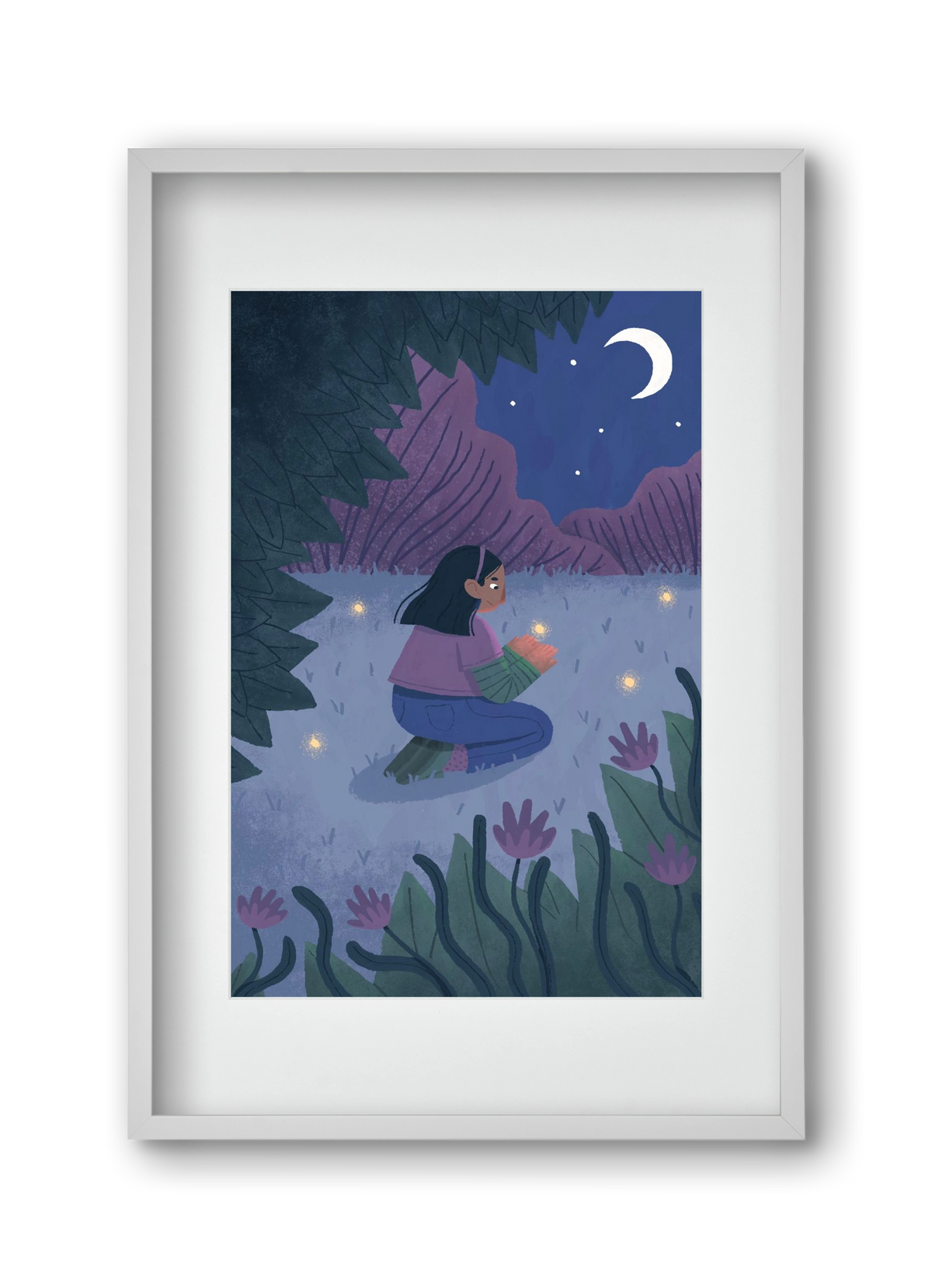 Éjszaka, 30x45 cm (20x30 cm), Fehér keret, paszpartuval