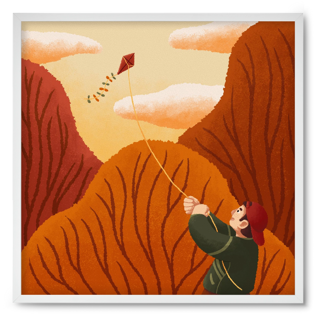 Kite, 50x50 cm (50x50 cm), Fehér keret