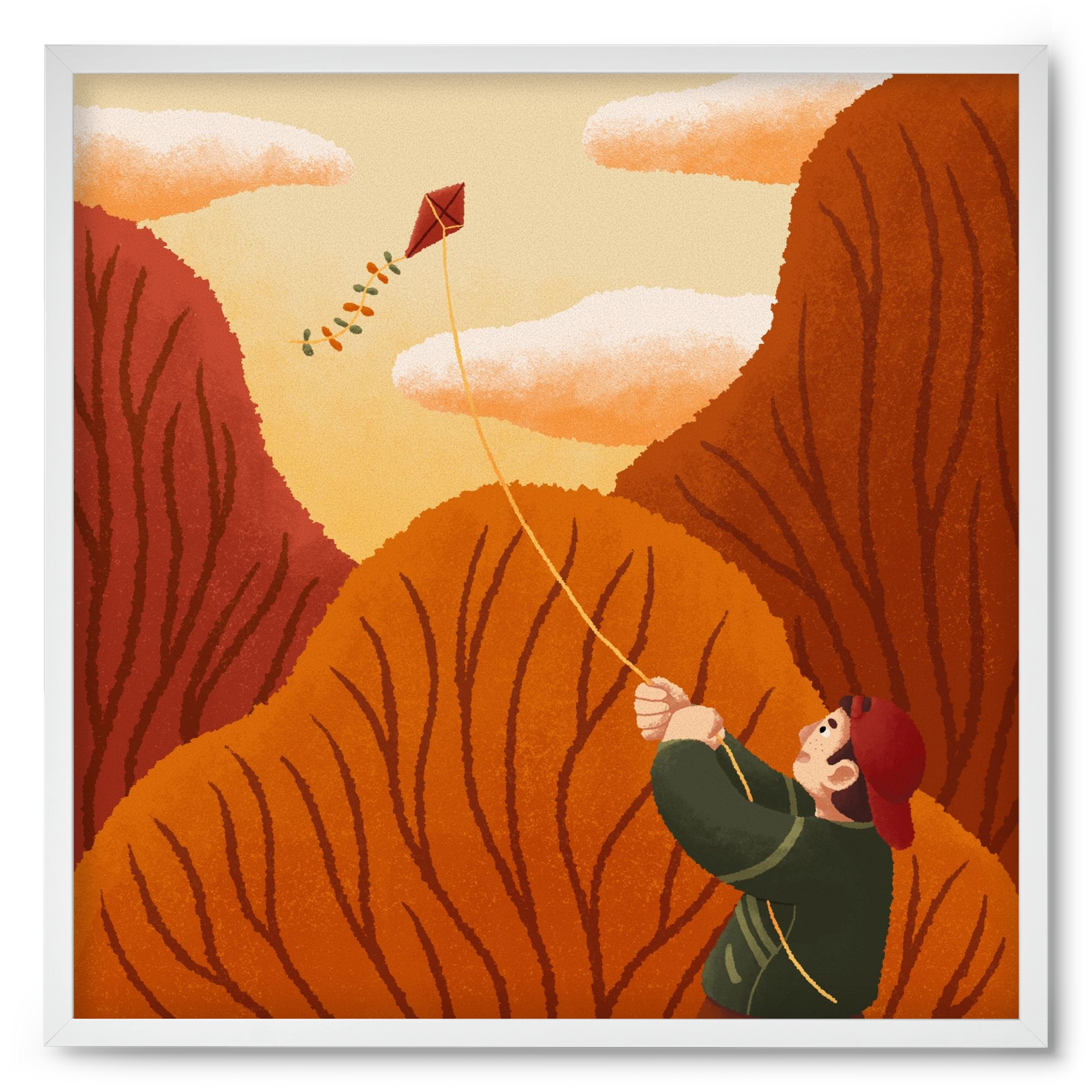 Kite, 50x50 cm (50x50 cm), Fehér keret