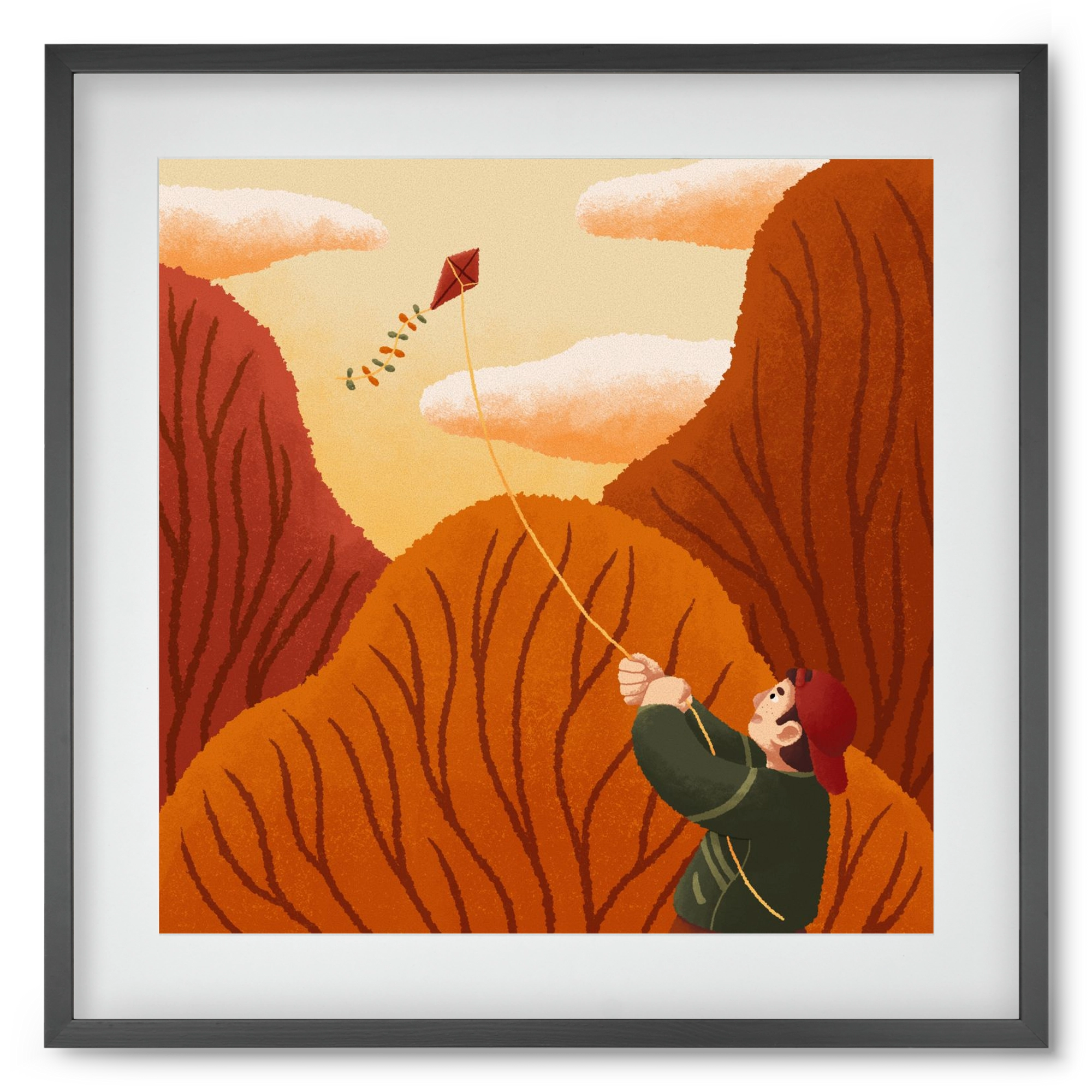 Kite, 50x50 cm (40x40 cm), Fekete keret, paszpartuval