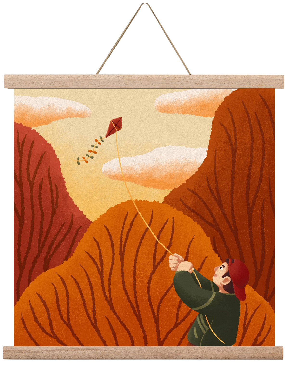 Kite, 40x40 cm (40x40 cm), Tölgy akasztó