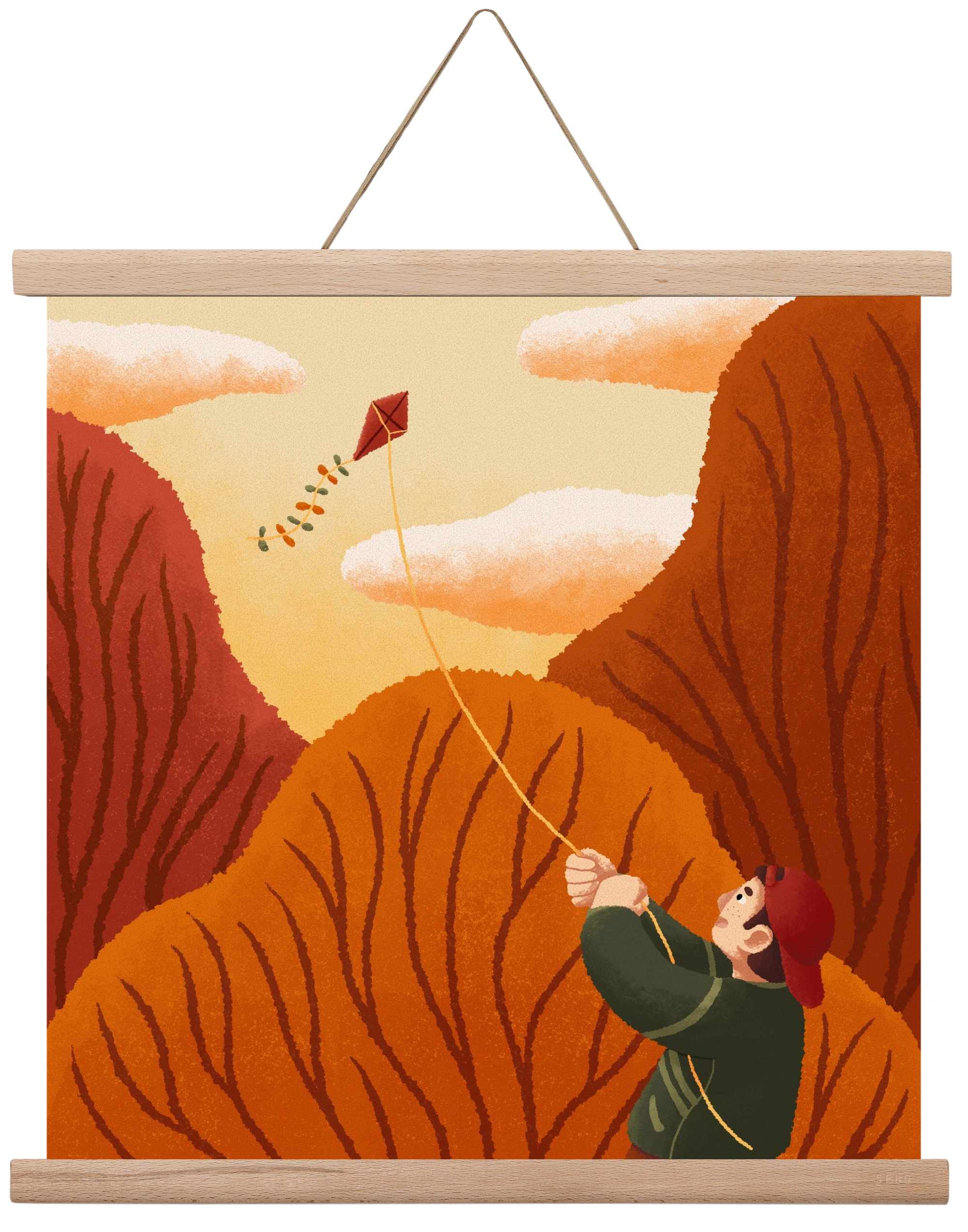 Kite, 40x40 cm (40x40 cm), Tölgy akasztó
