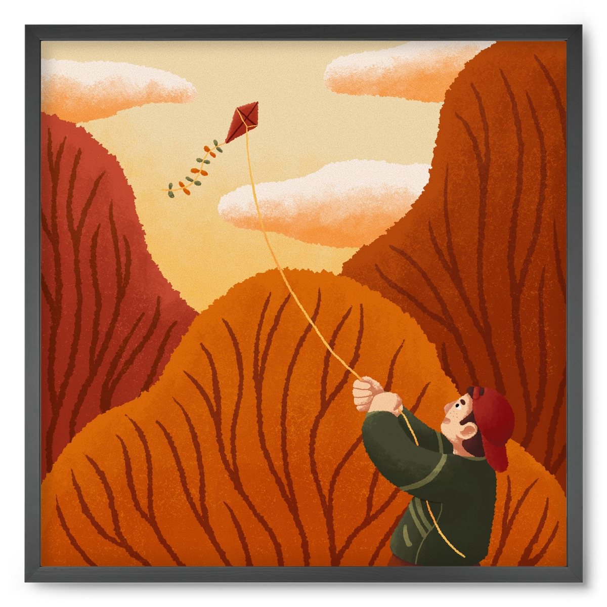 Kite, 50x50 cm (50x50 cm), Fekete keret