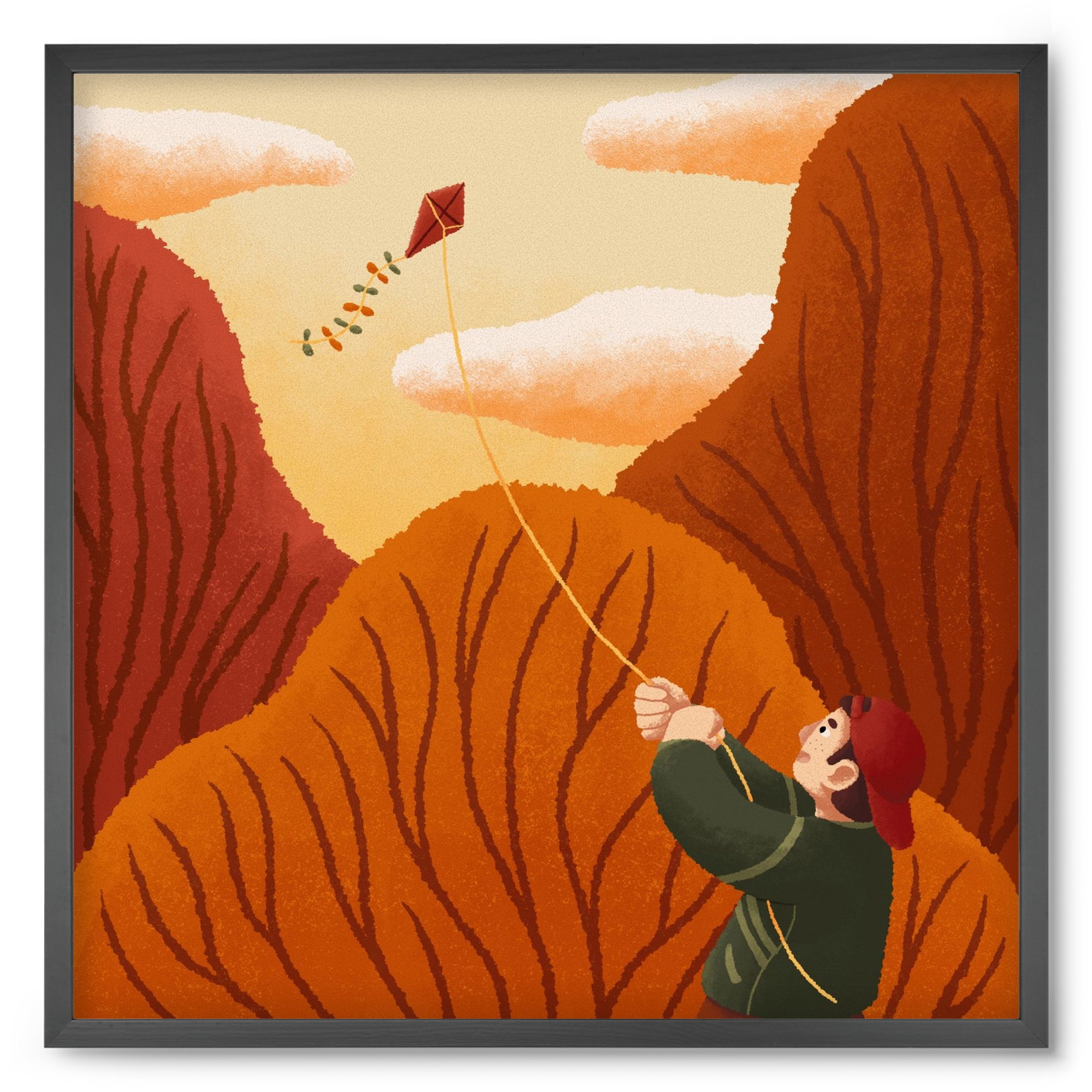 Kite, 50x50 cm (50x50 cm), Fekete keret