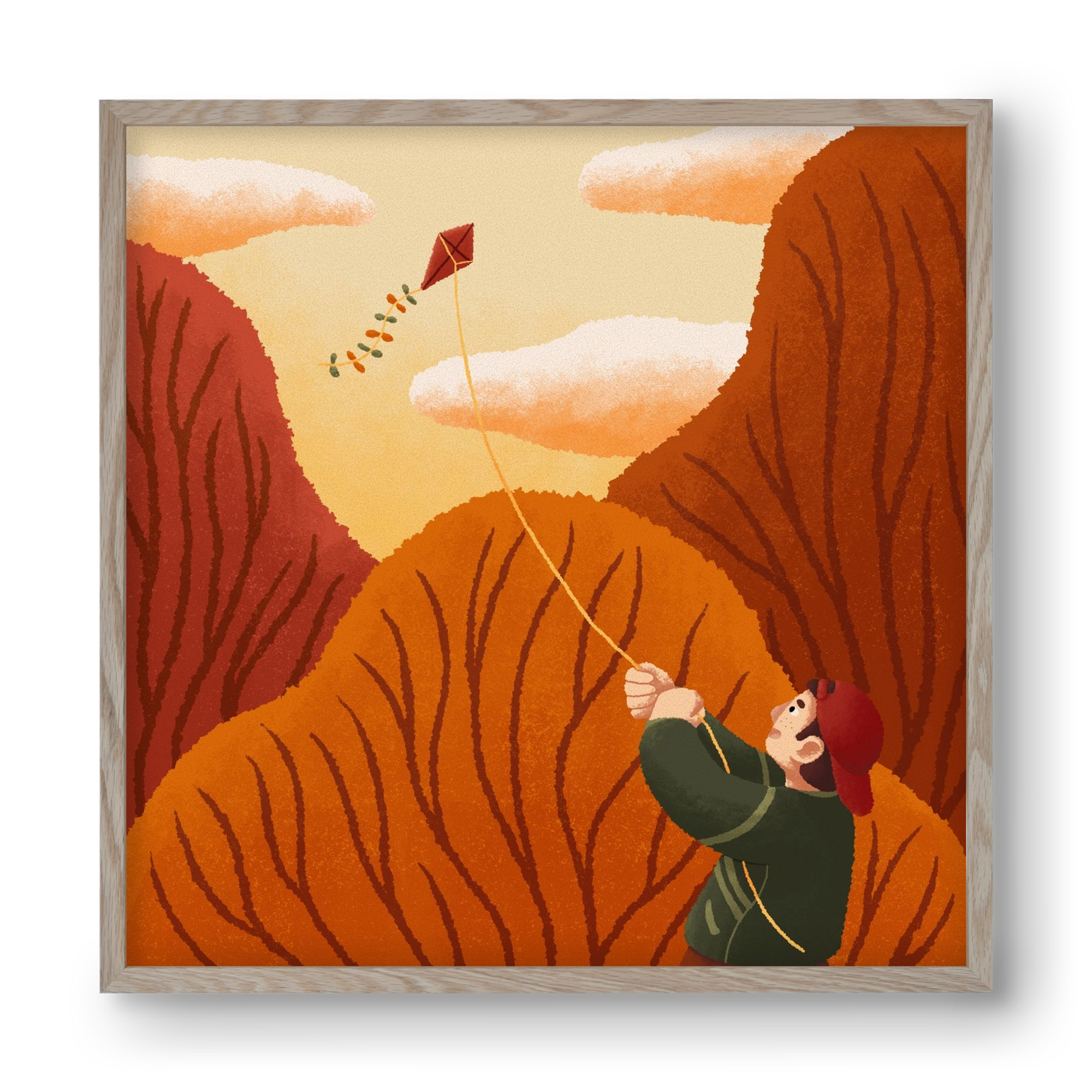 Kite, 40x40 cm (40x40 cm), Tölgy keret