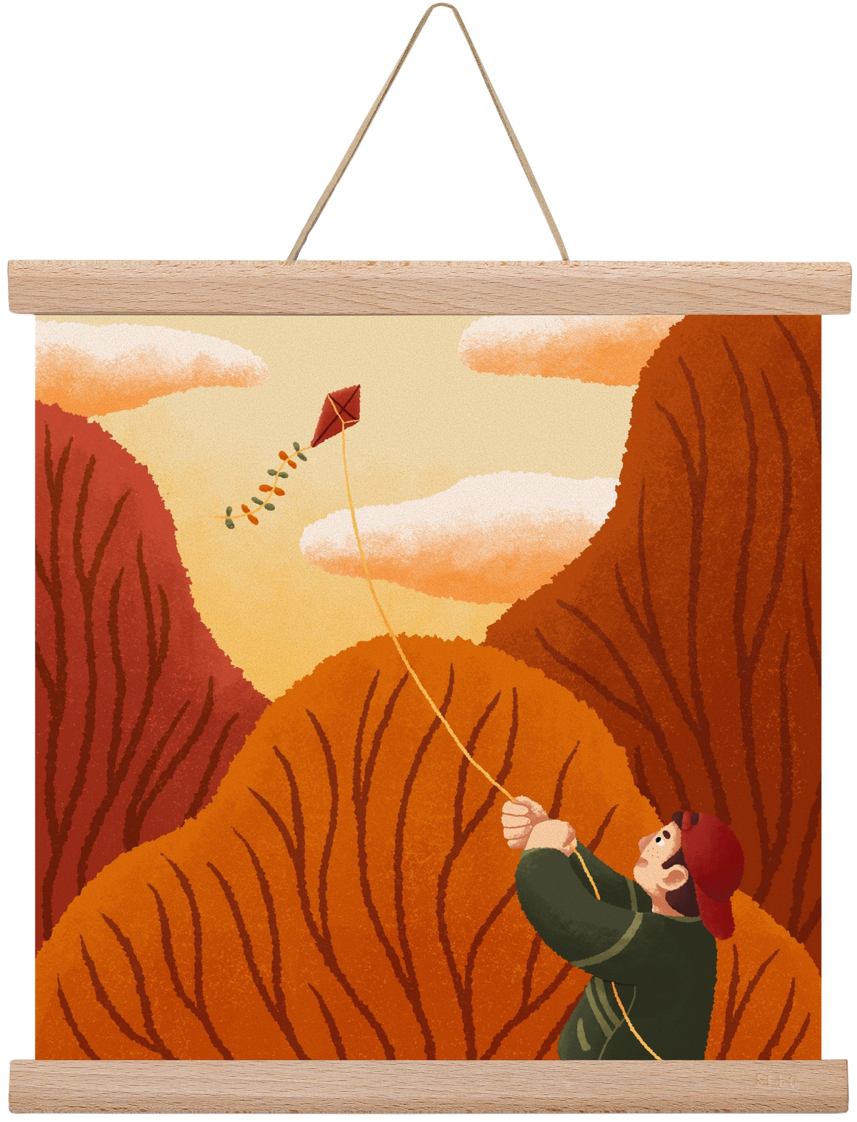 Kite, 30x30 cm (30x30 cm), Tölgy akasztó