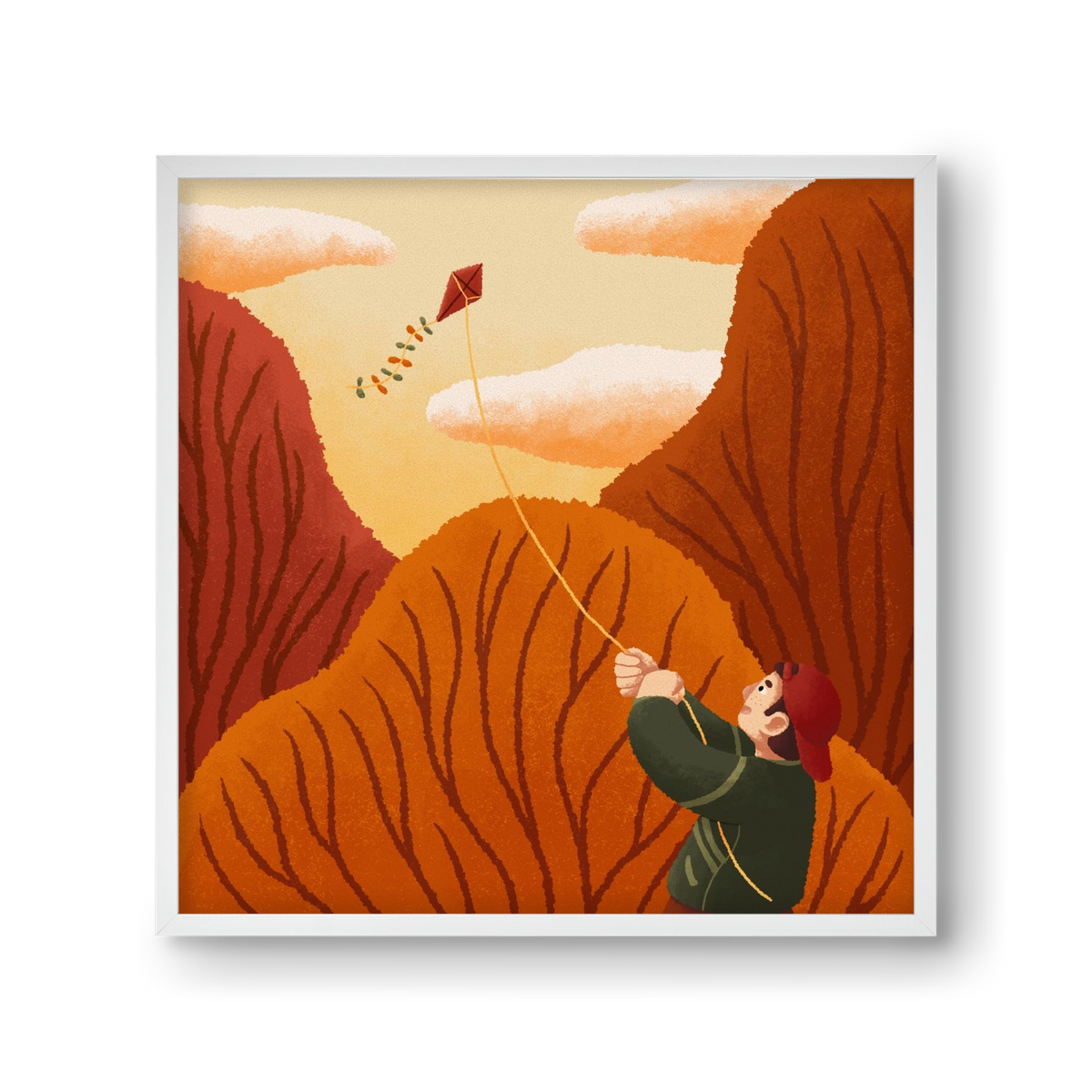 Kite, 30x30 cm (30x30 cm), Fehér keret