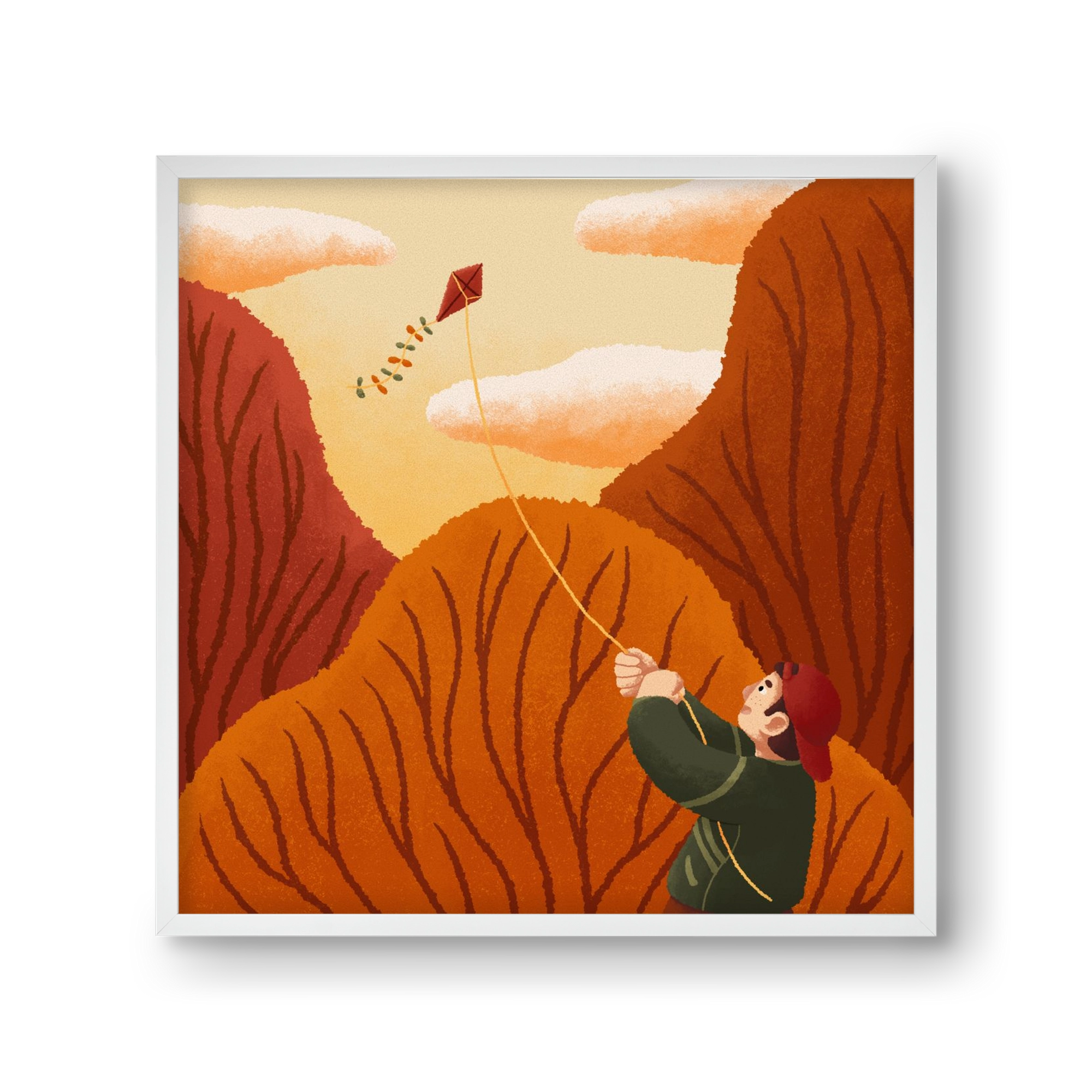 Kite, 30x30 cm (30x30 cm), Fehér keret