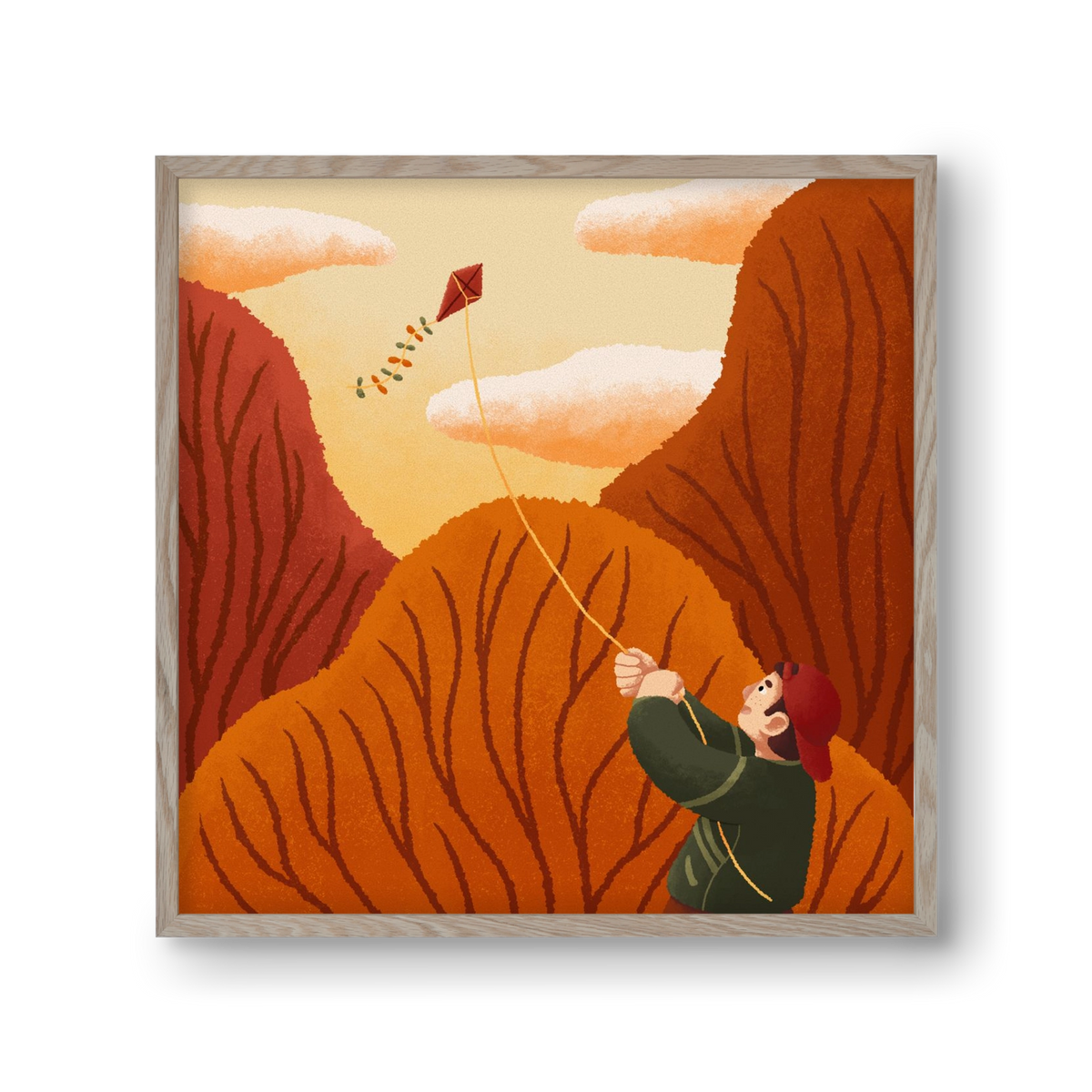 Kite, 30x30 cm (30x30 cm), Tölgy keret